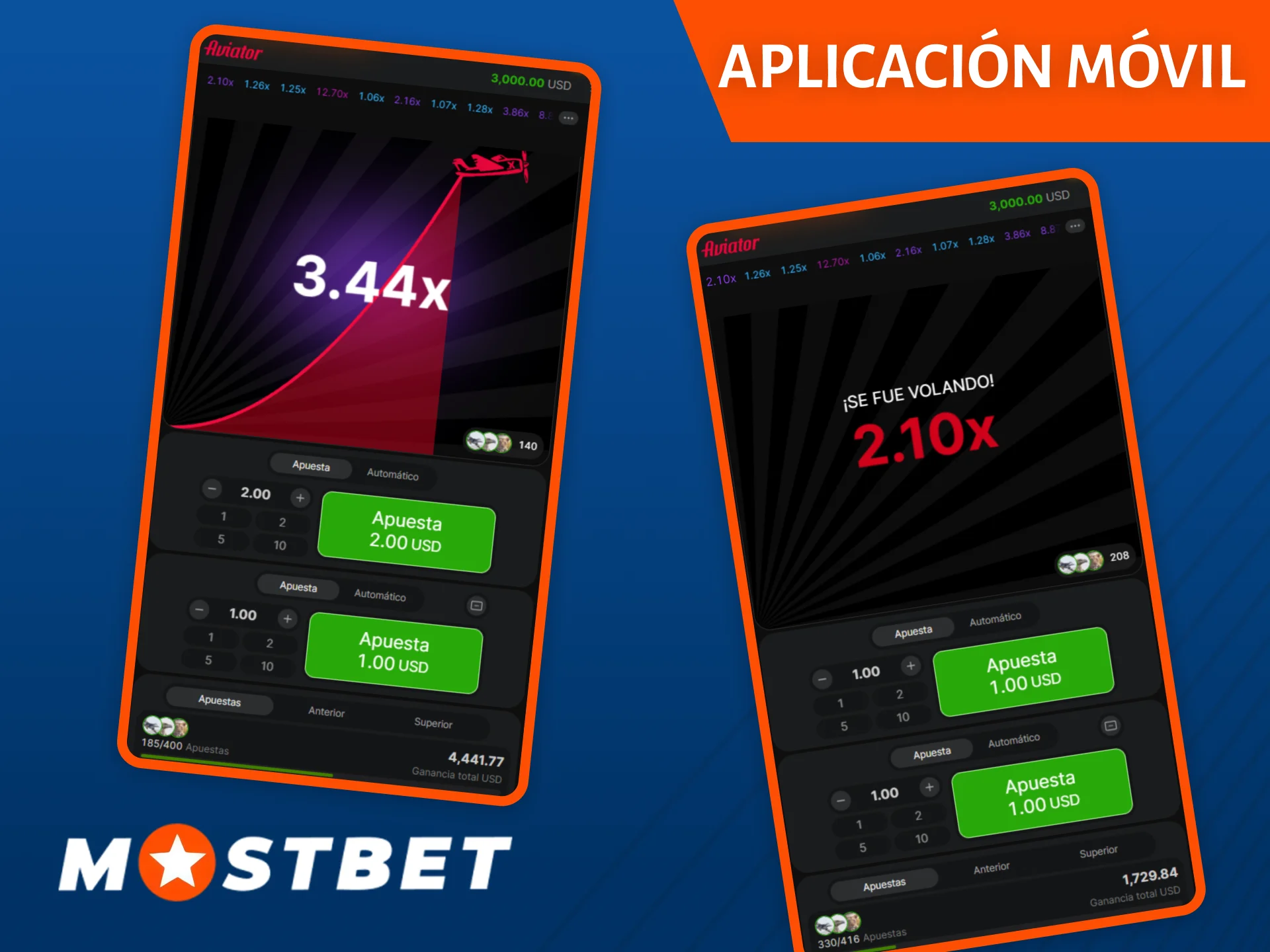 Instala la aplicación móvil Mostbet y juega a tu juego favorito Aviator directamente desde tu teléfono.