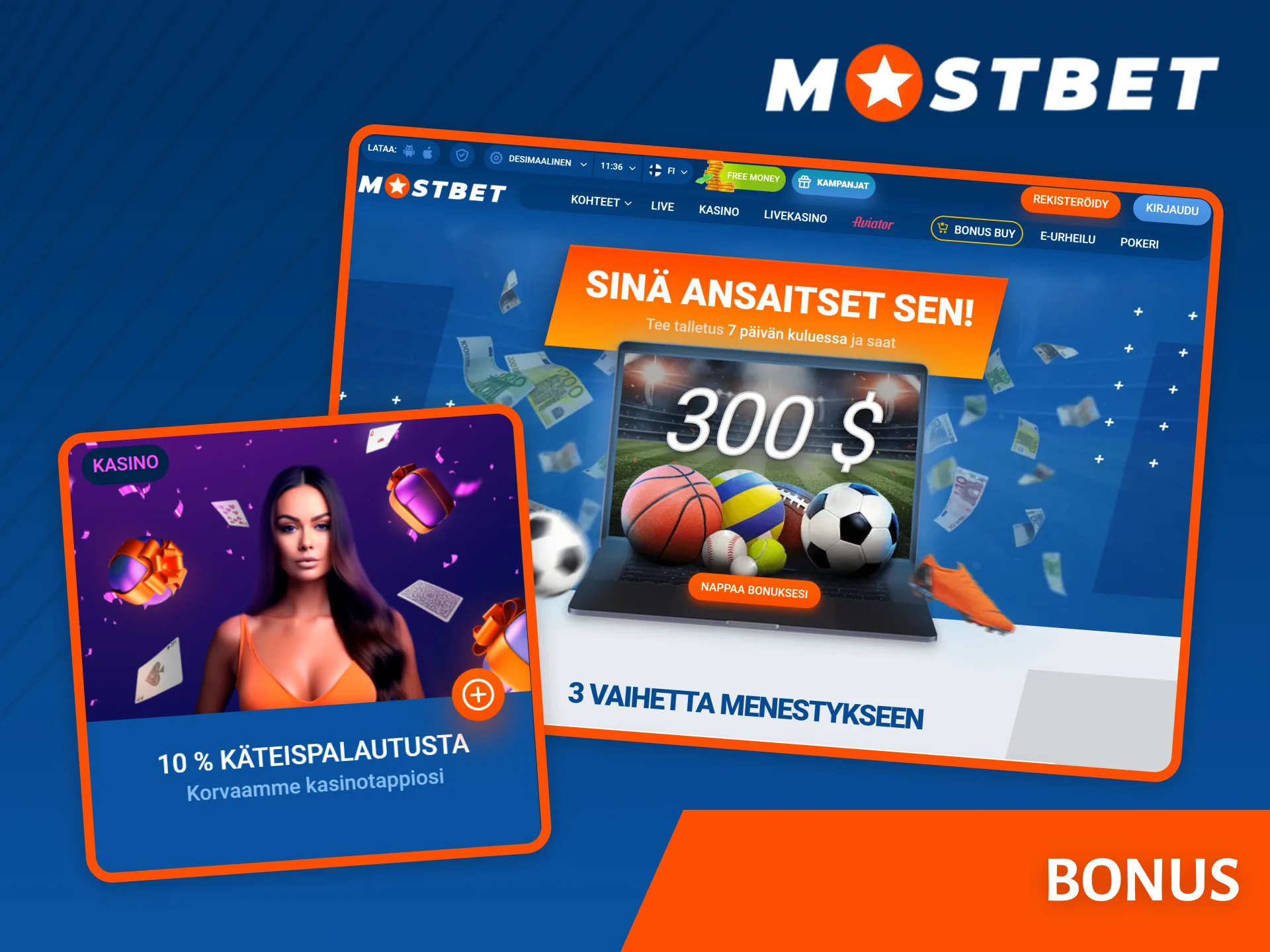 Mostbet-sivusto tarjoaa monia bonuksia, joita voit käyttää pelatessasi Aviatoria.