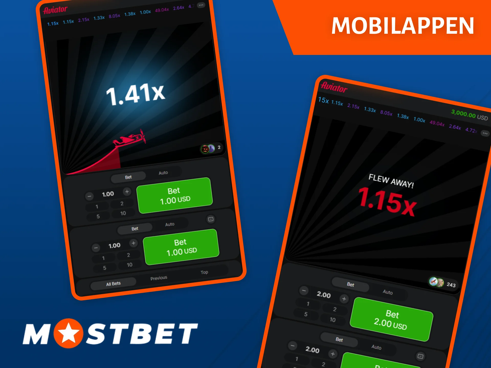 Installer Mostbet-mobilappen og spill ditt favorittspill Aviator direkte fra telefonen din.