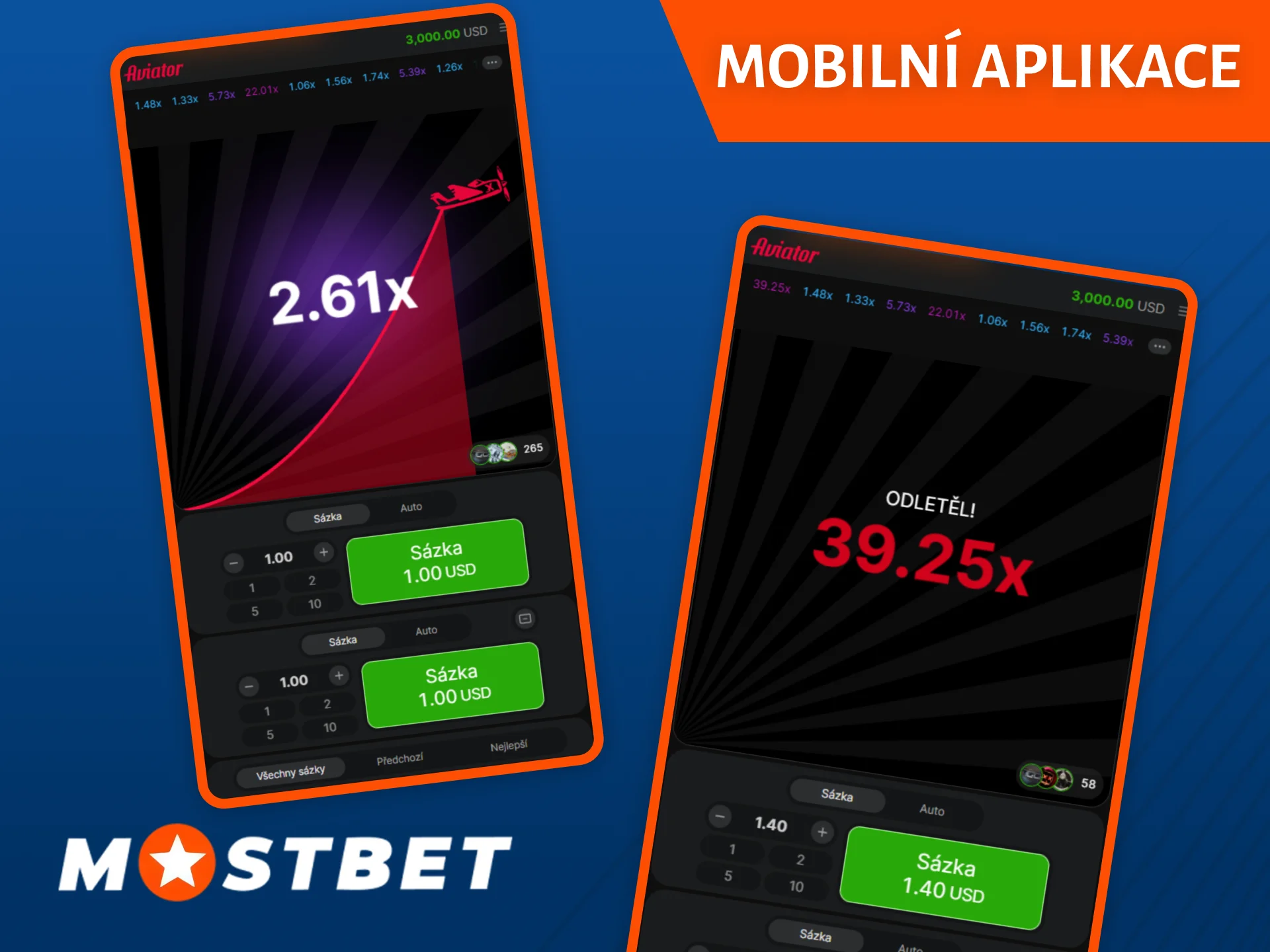 Nainstalujte si mobilní aplikaci Mostbet a hrajte svou oblíbenou hru Aviator přímo ze svého telefonu.
