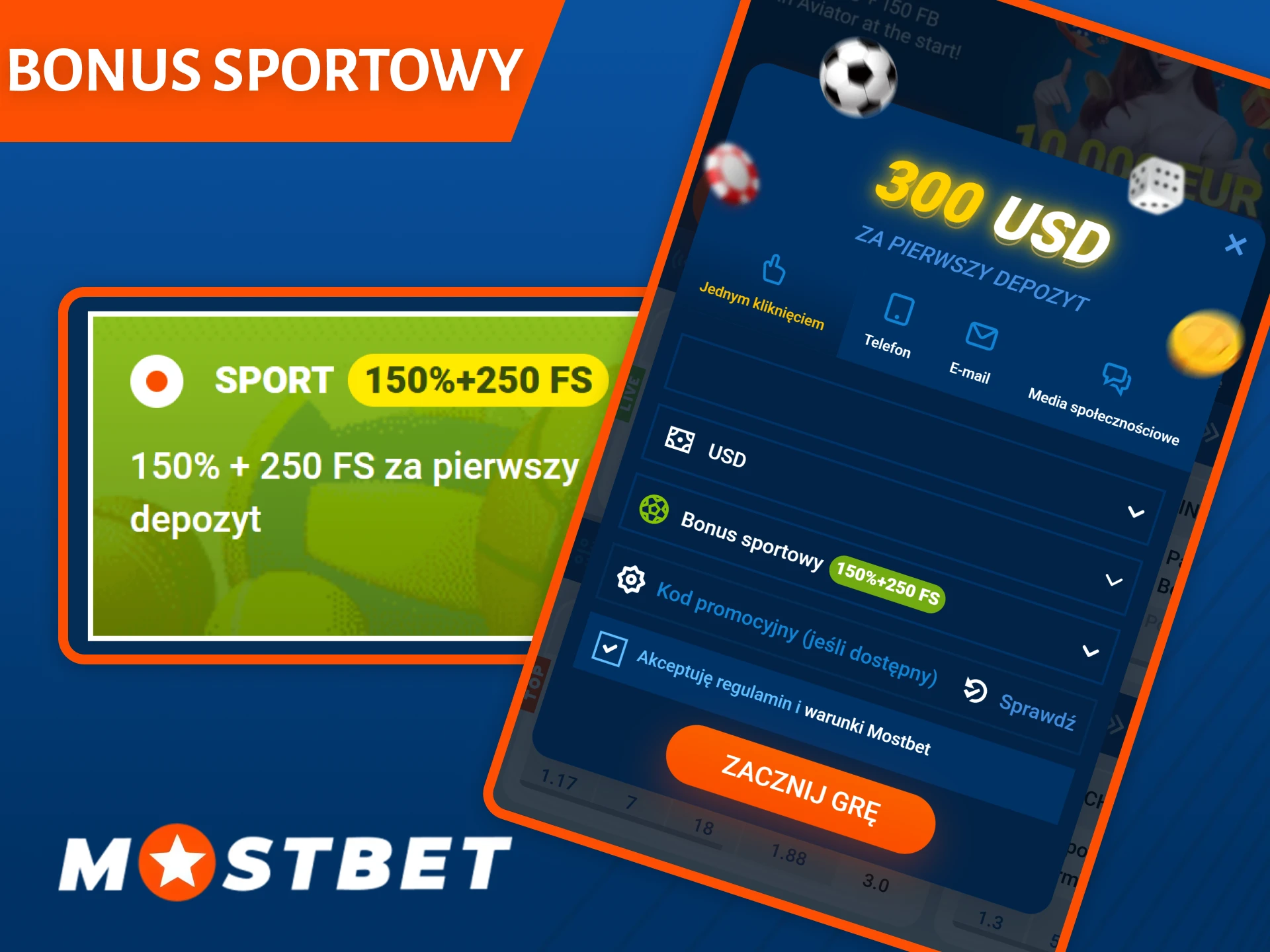 Odbierz swój oficjalny bonus powitalny Mostbet na zakłady sportowe i zacznij wygrywać.