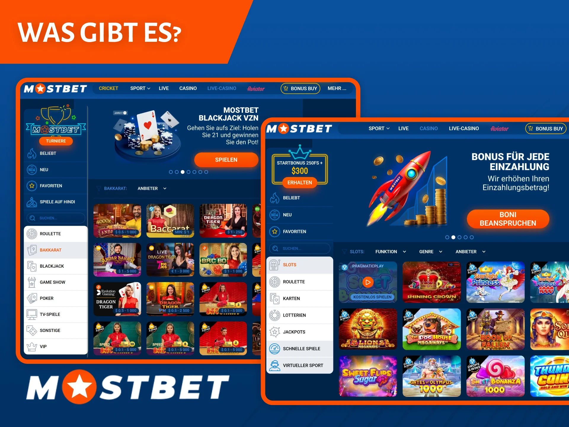 Veel van je favoriete spellen zijn beschikbaar op de website en app van Mostbet Casino.