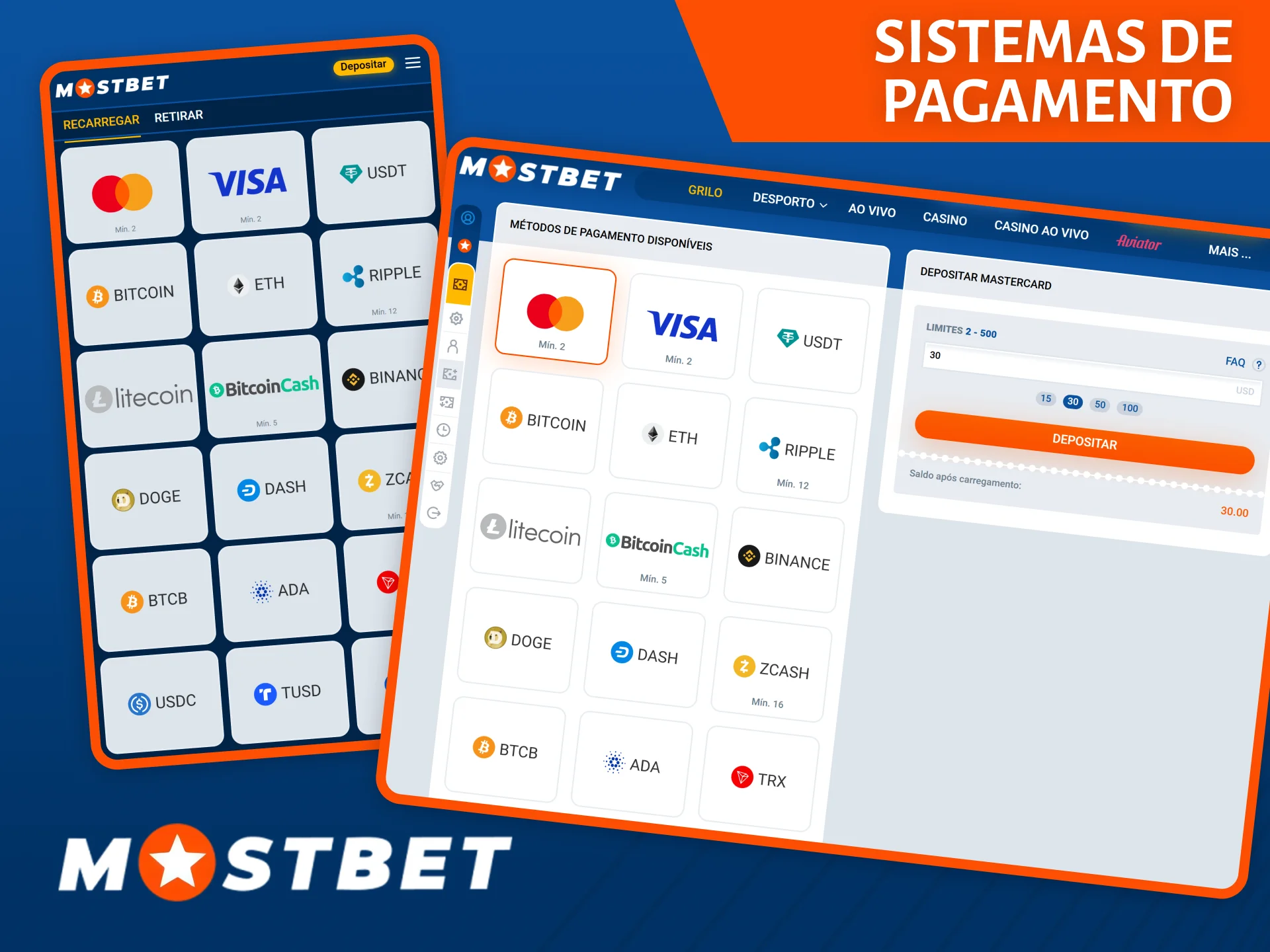 O Mostbet Casino oferece uma variedade de métodos de pagamento convenientes, incluindo cartões bancários, criptomoedas e muito mais.