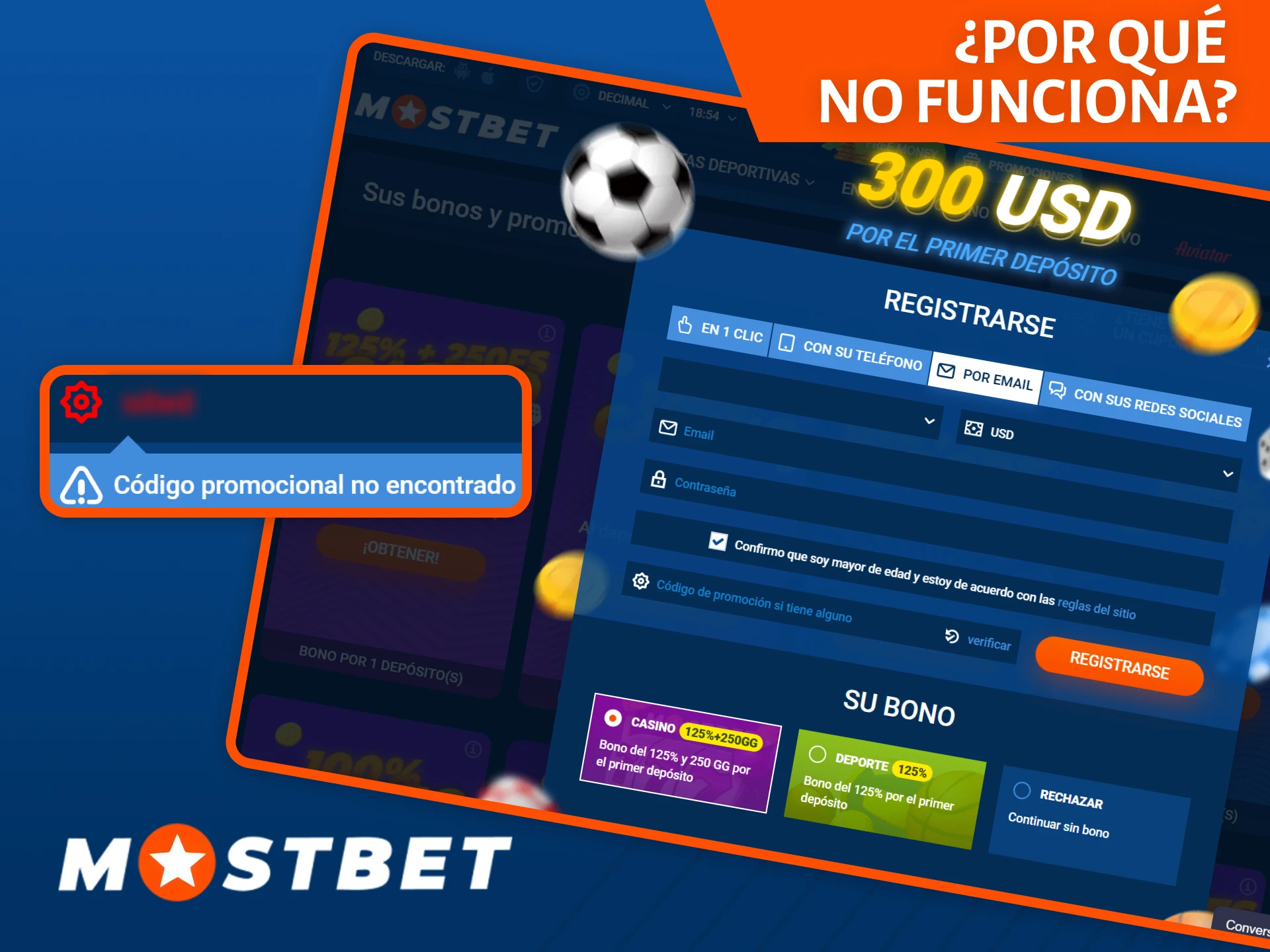 Descubre por qué el código promocional no funciona en el sitio web de Mostbet.