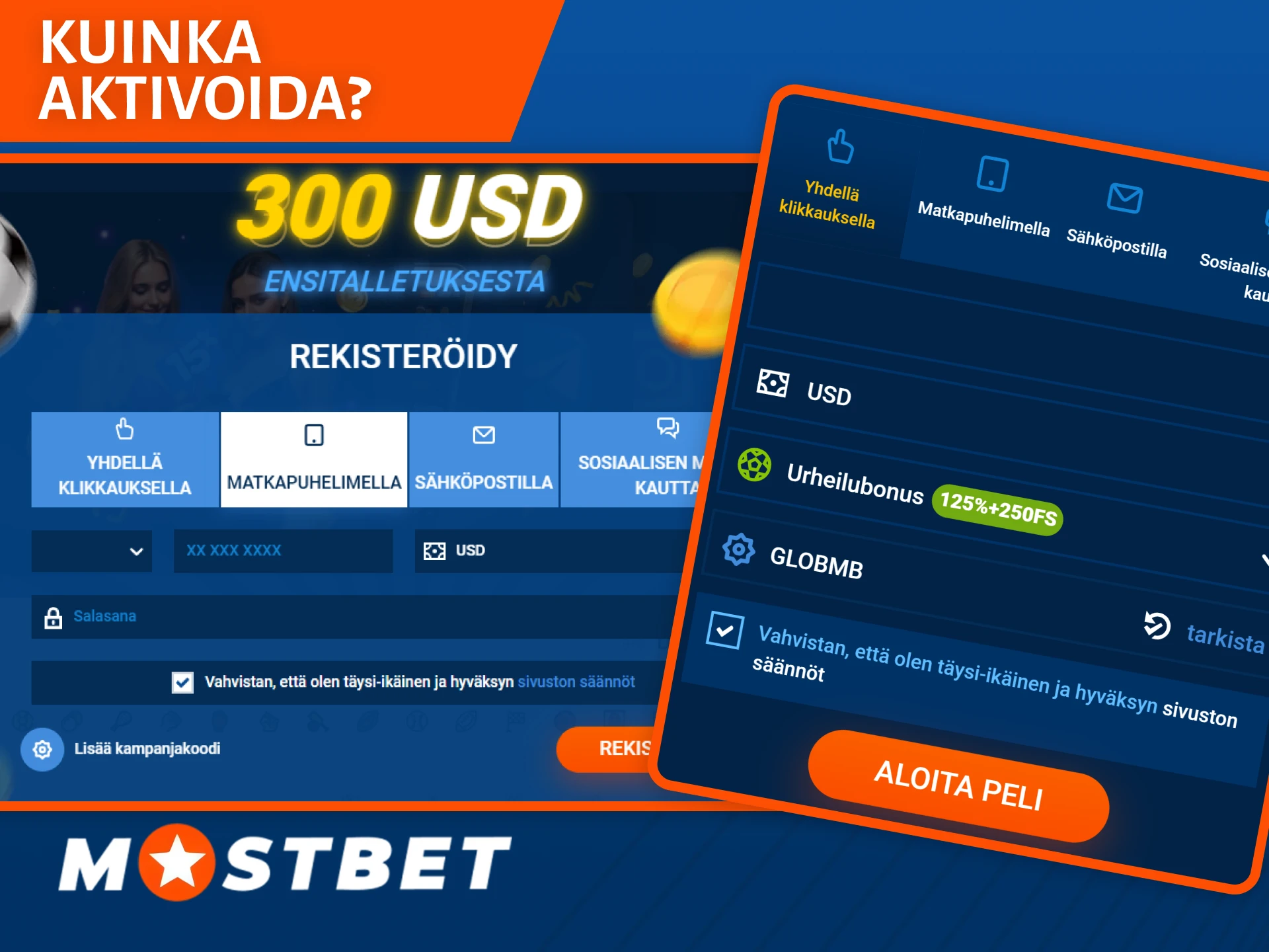 Seuraa näitä yksinkertaisia ohjeita promokoodin aktivoimiseksi Mostbet.