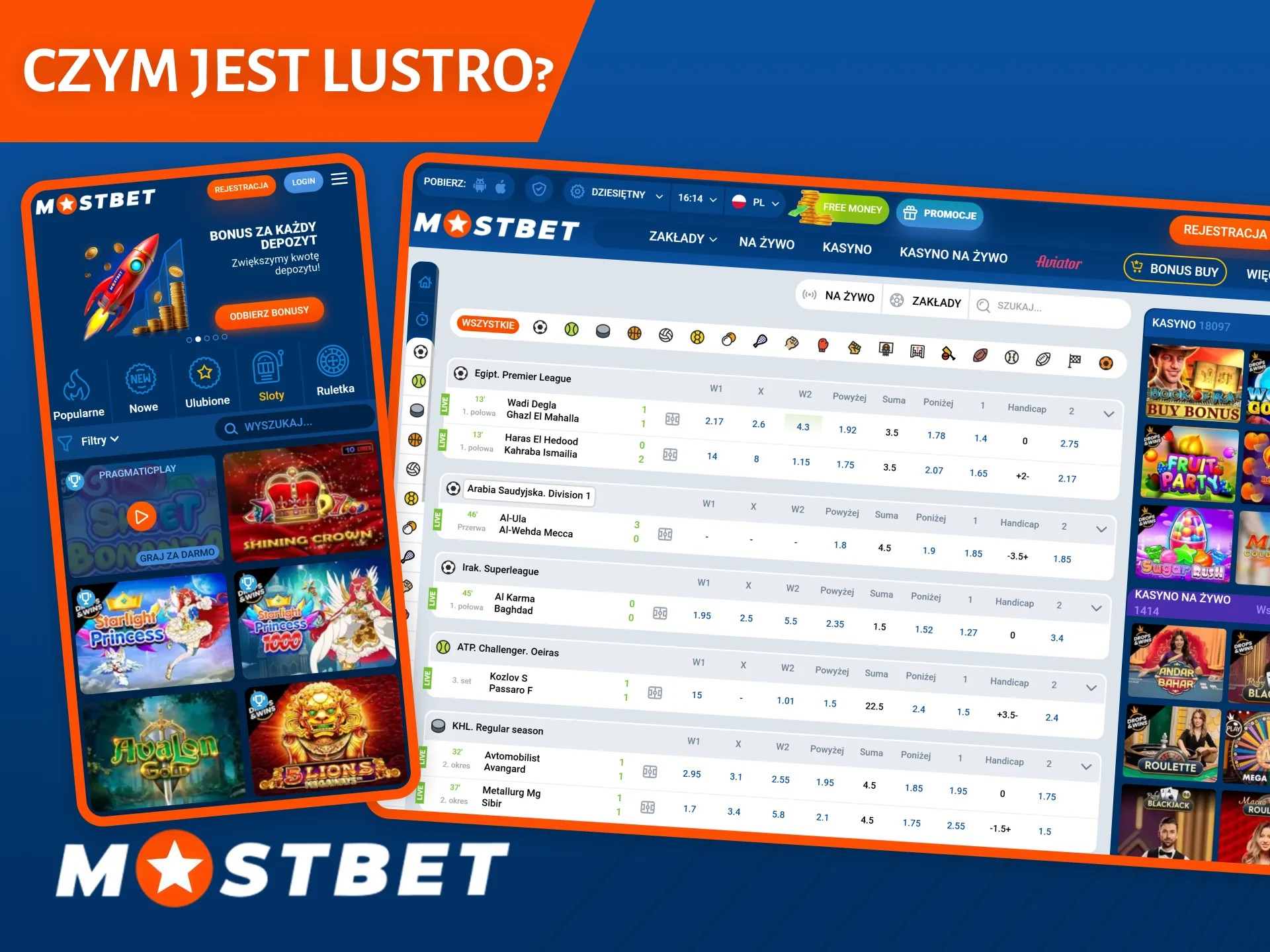 Kopia lustrzana Mostbet jest dokładną kopią strony internetowej z dostępem do wszystkich funkcji platformy.