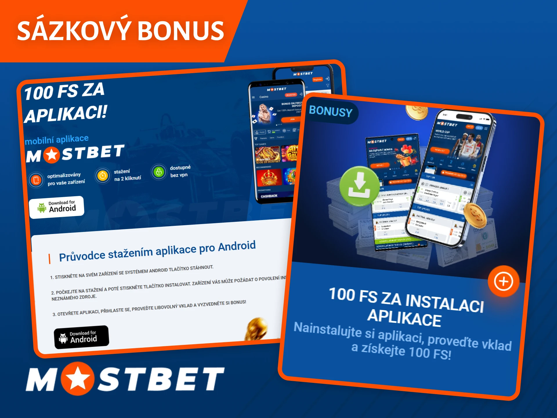 Získejte bonus za sázky za stažení aplikace během registrace na Mostbet.