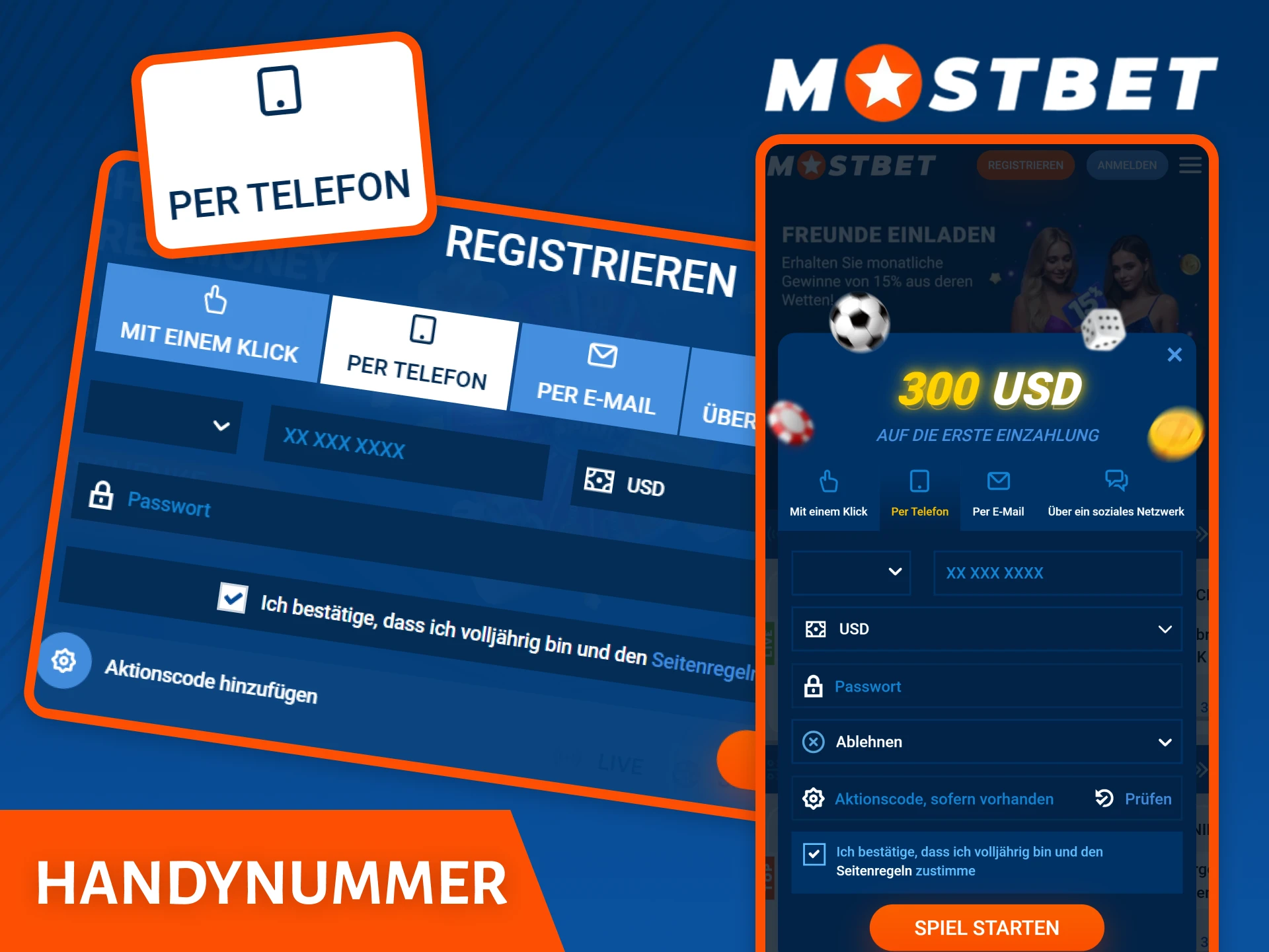Versuchen Sie die Registrierung mit der Handynummer auf Mostbet für einen schnellen Zugriff.