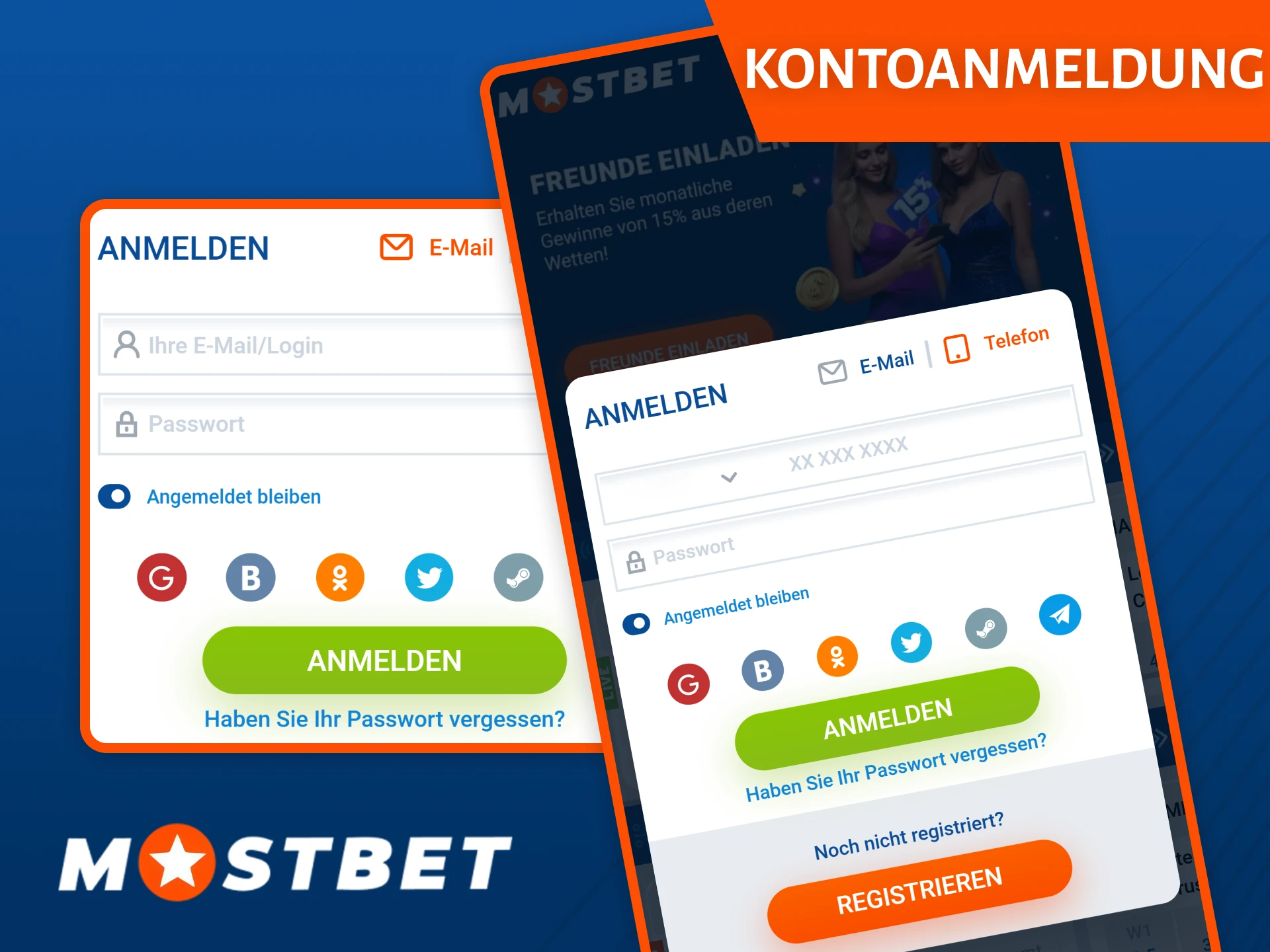 Führen Sie Ihren Konto-Login über die App durch, nachdem Sie die Mostbet Registrierung abgeschlossen haben.