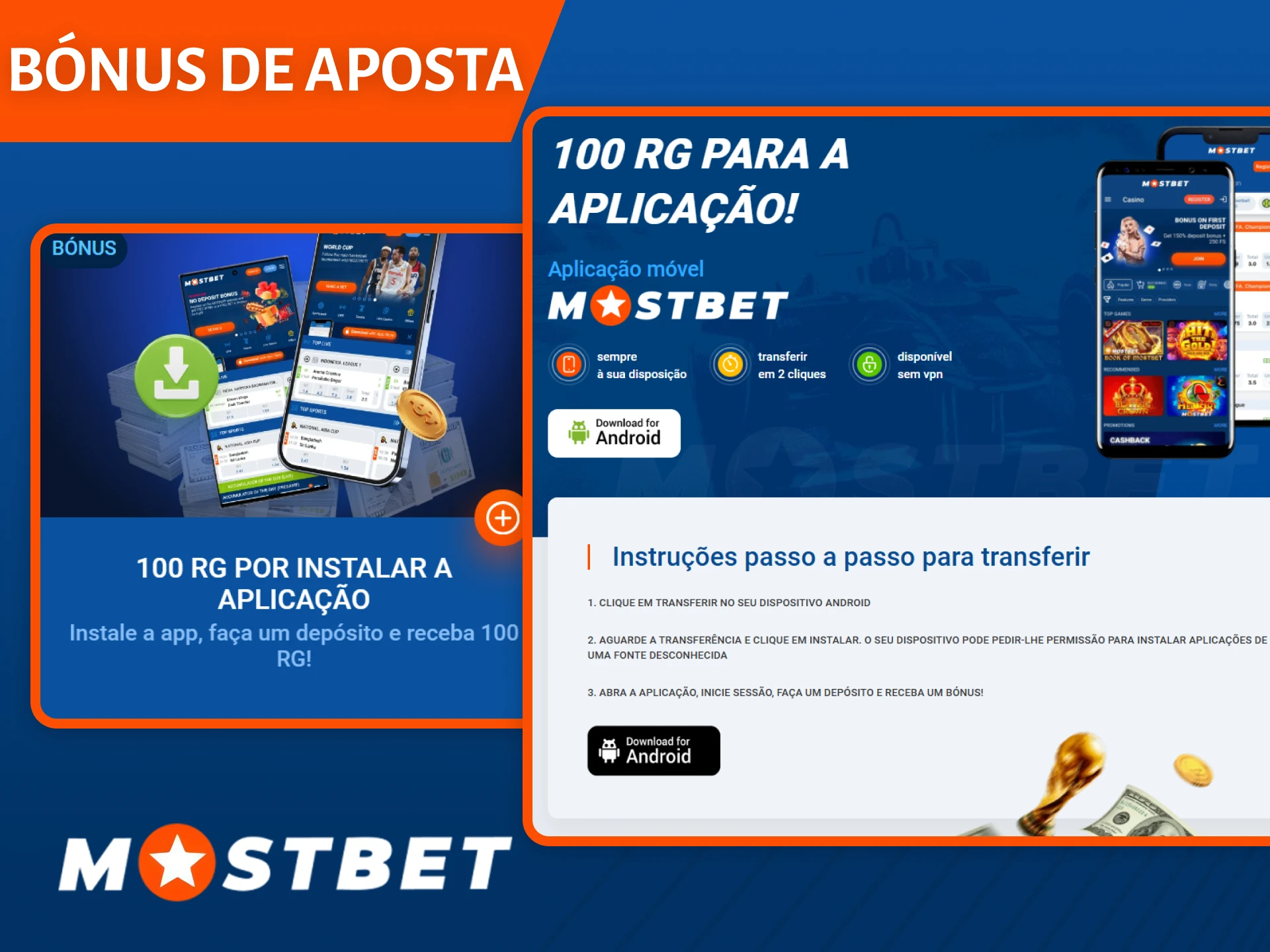 Reivindique o seu bónus de apostas por descarregar a aplicação durante o registo na Mostbet.