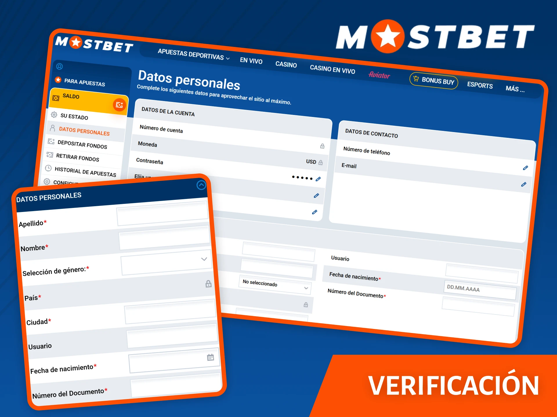 Completa la verificación de tu cuenta para garantizar retiros seguros en Mostbet.