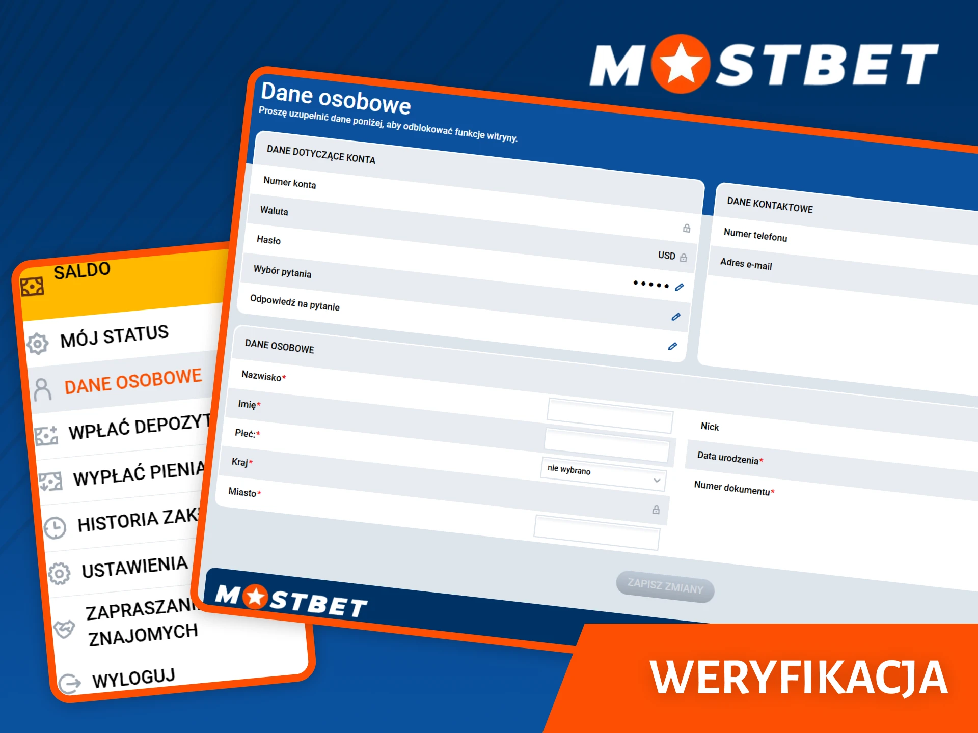 Ukończ weryfikację konta, aby zapewnić bezpieczne wypłaty w Mostbet.