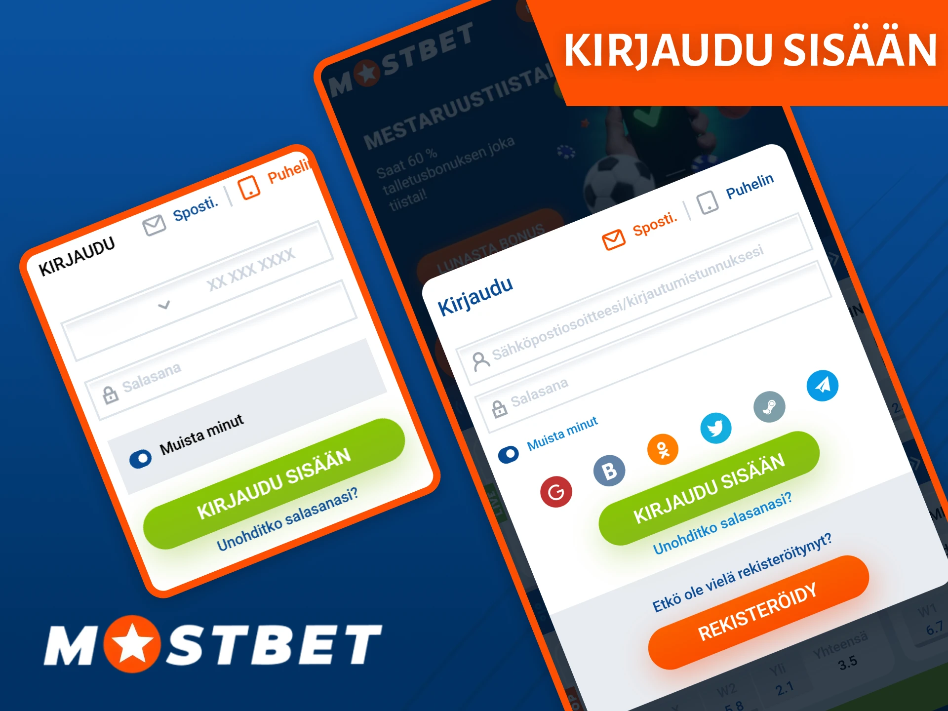 Kirjaudu tilillesi sovelluksen kautta saatuasi Mostbet-rekisteröitymisen valmiiksi.