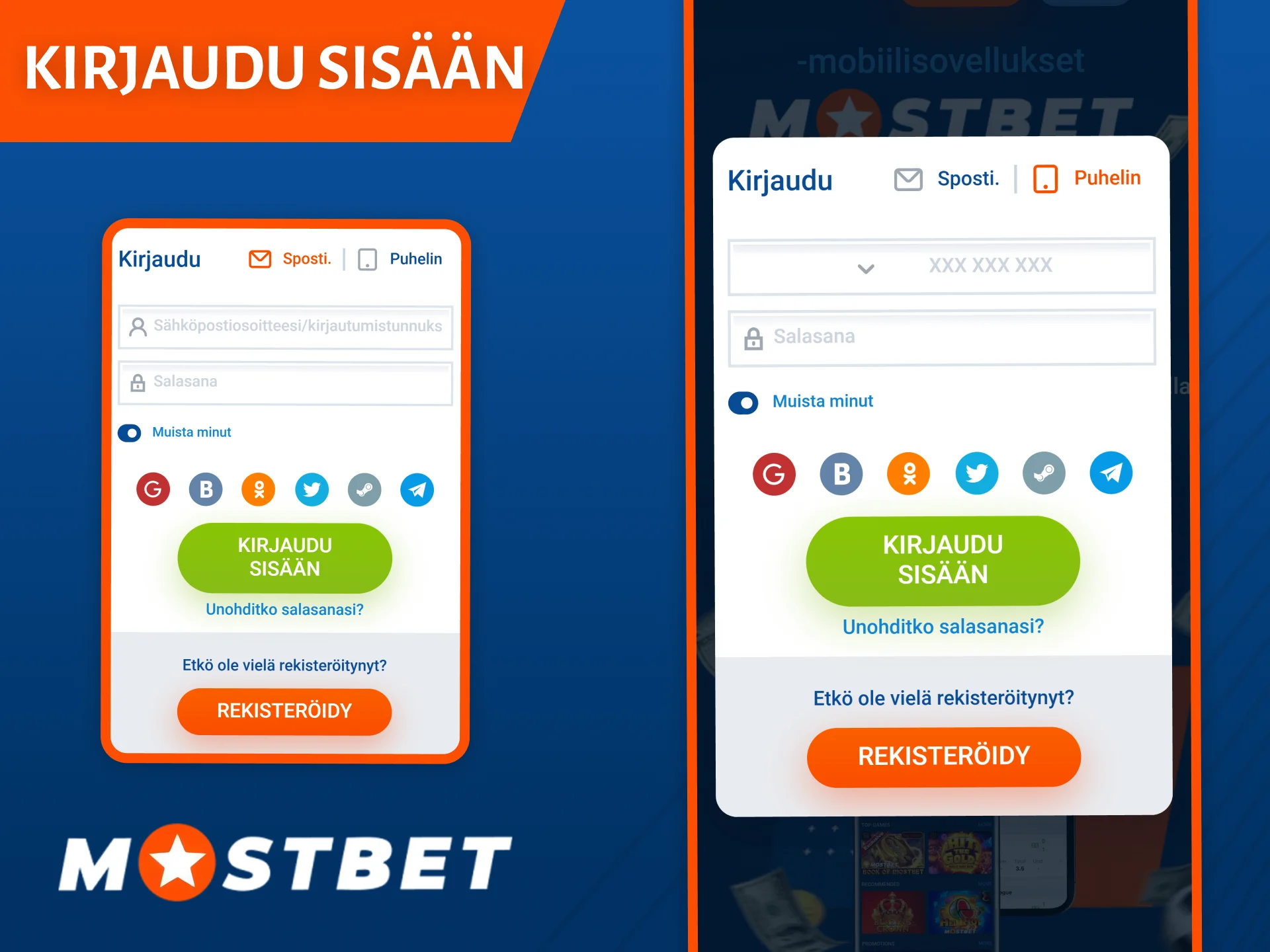 Kirjaudu sisään Mostbet-sovellukseen aloittaaksesi urheiluvedonlyönnin ja kasinopelien pelaamisen.