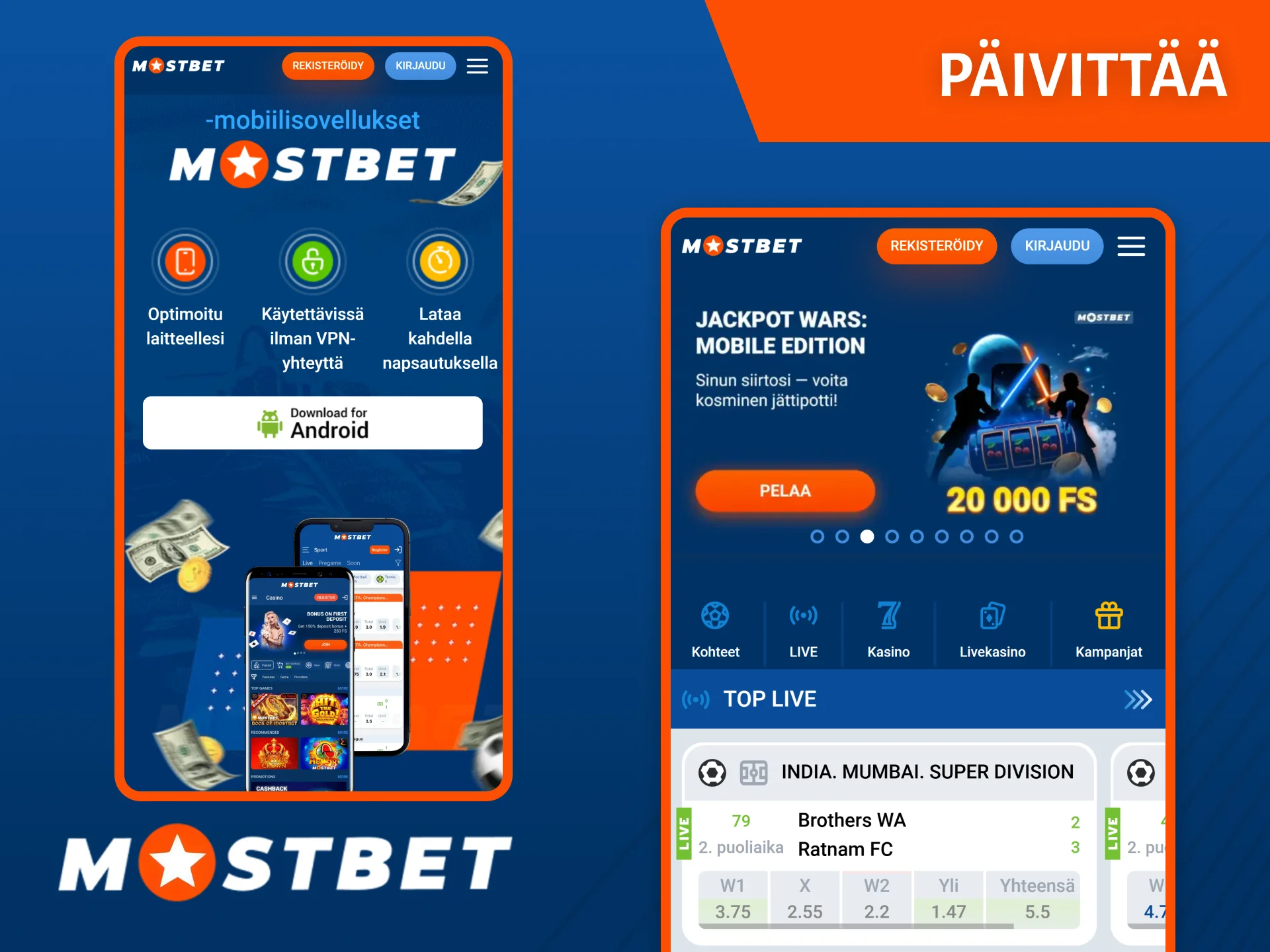 Tarkista Mostbet-sovelluksen päivitykset säännöllisesti.