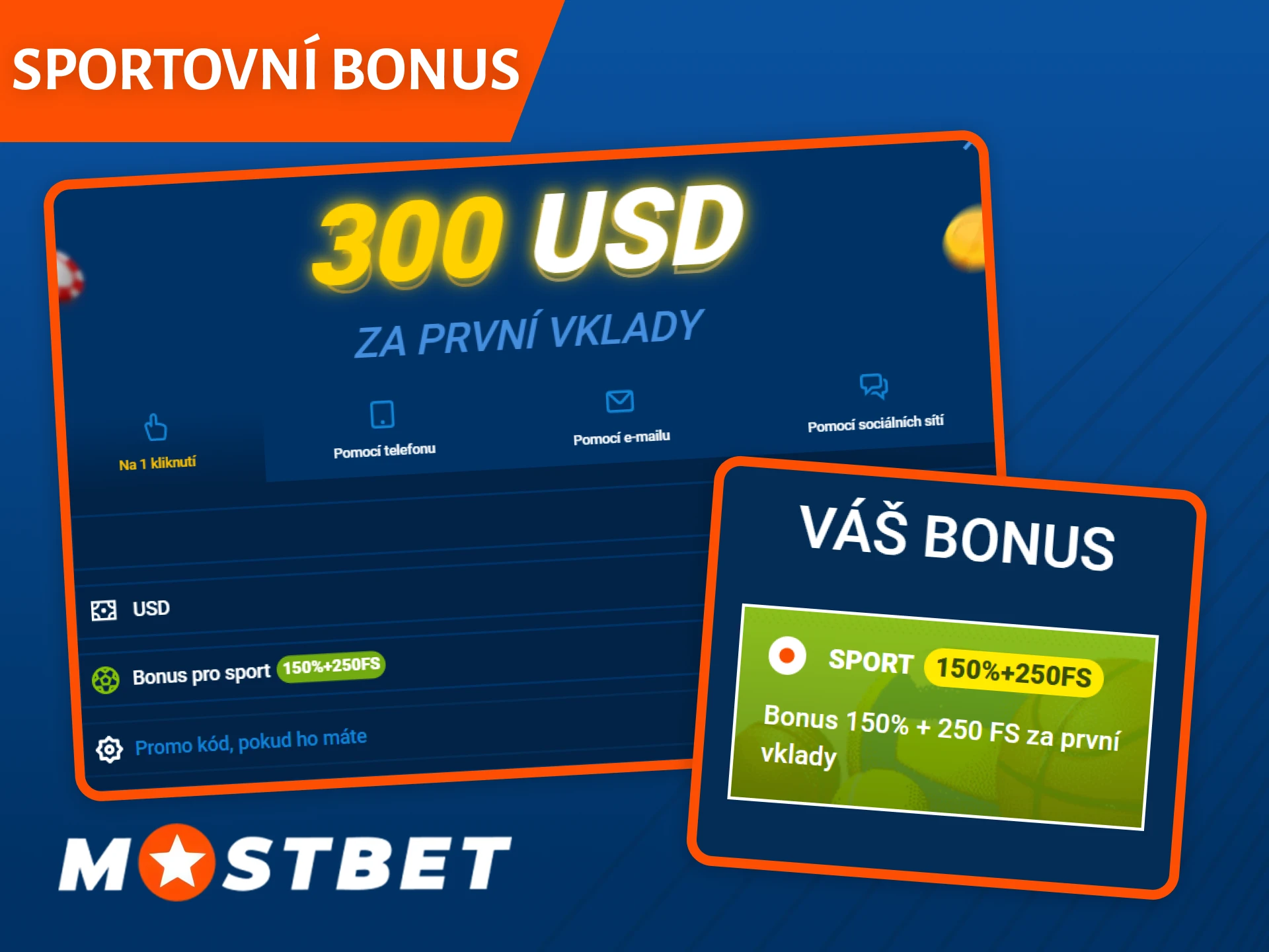 Získejte svůj oficiální uvítací bonus Mostbet pro sportovní sázení a začněte vyhrávat.