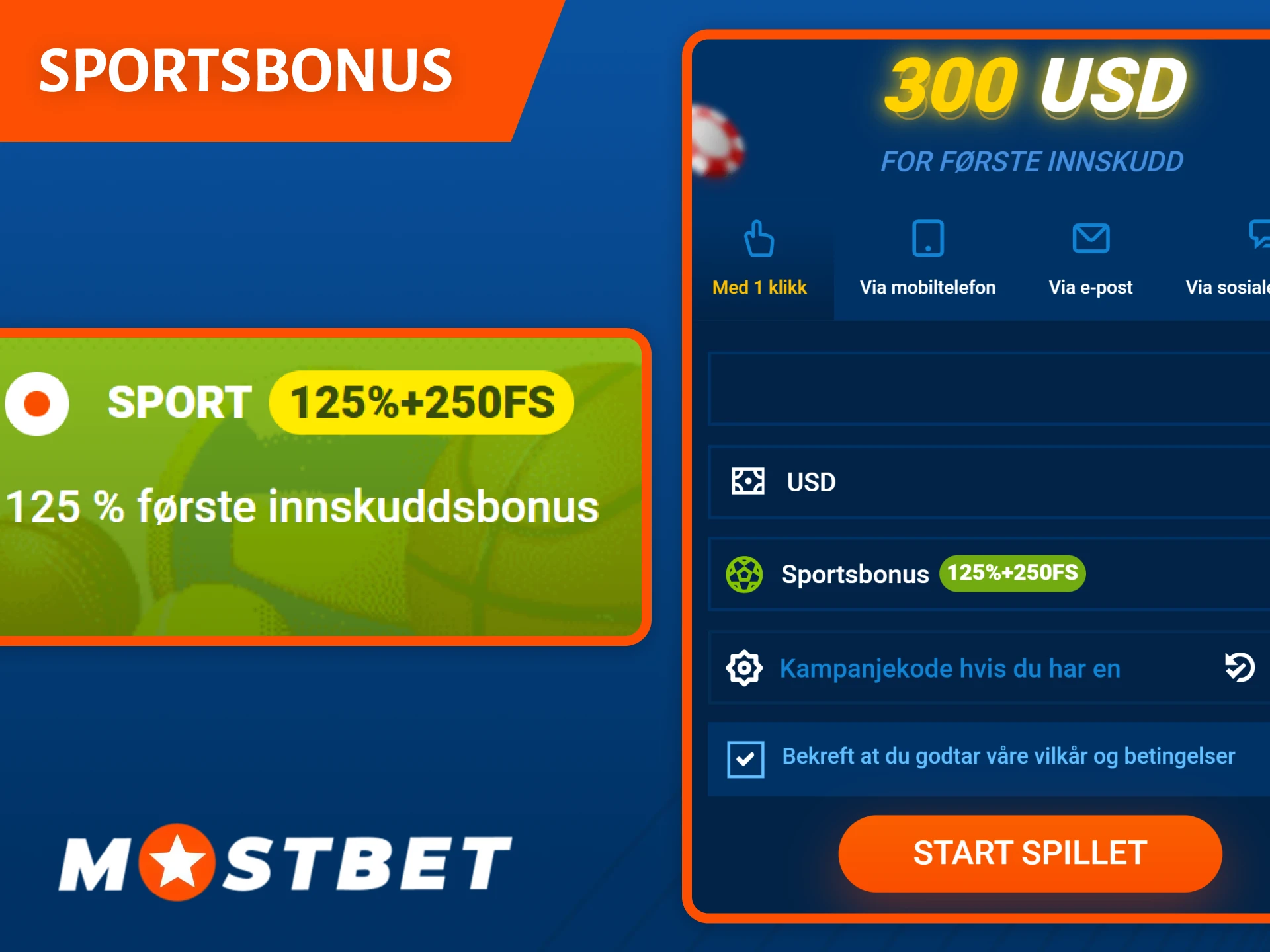 Hent din offisielle Mostbet velkomstbonus for sportsbetting og begynn å vinne.