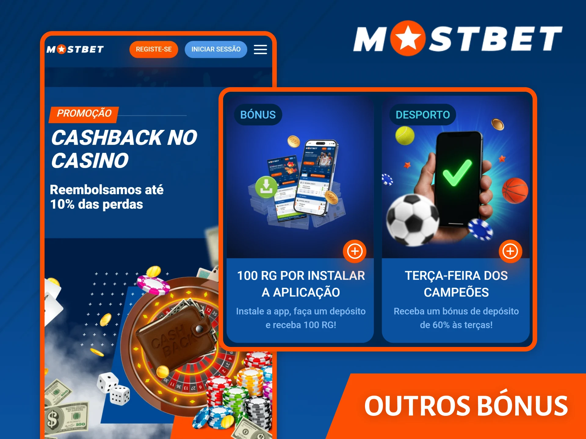 Explore outros bónus disponíveis na aplicação Mostbet.