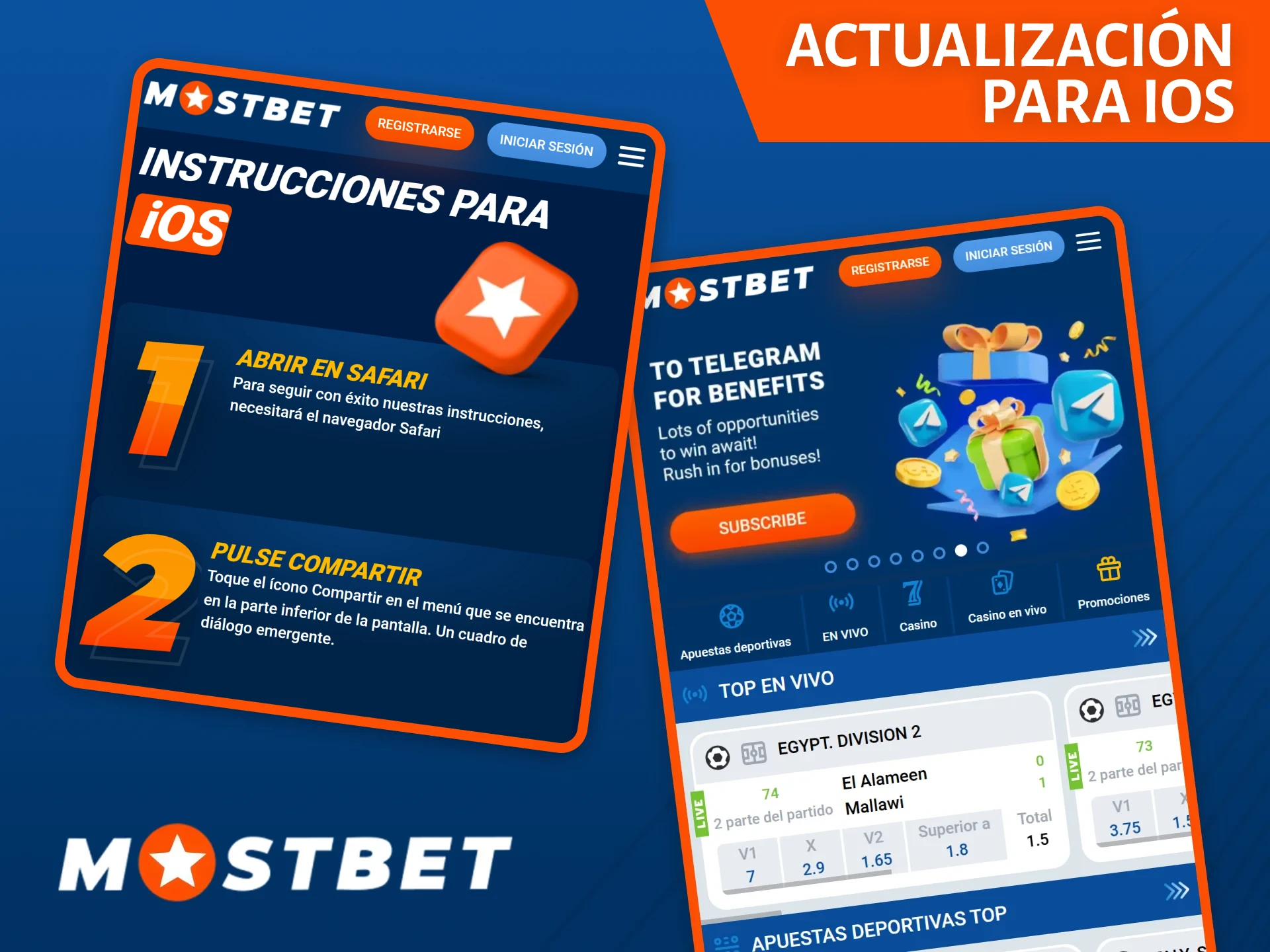 Consulta las instrucciones sobre cómo actualizar la aplicación Mostbet en iOS.