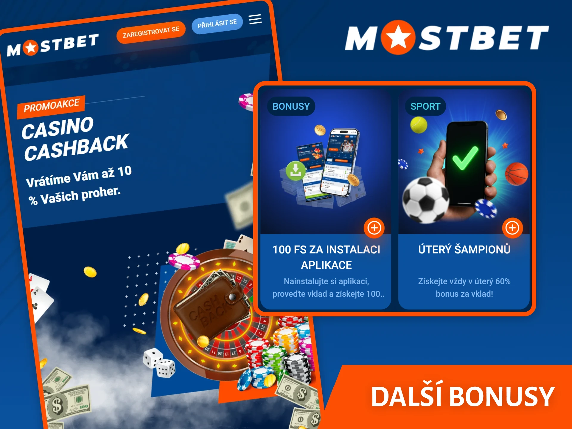 Prozkoumejte další bonusy dostupné v aplikaci Mostbet.