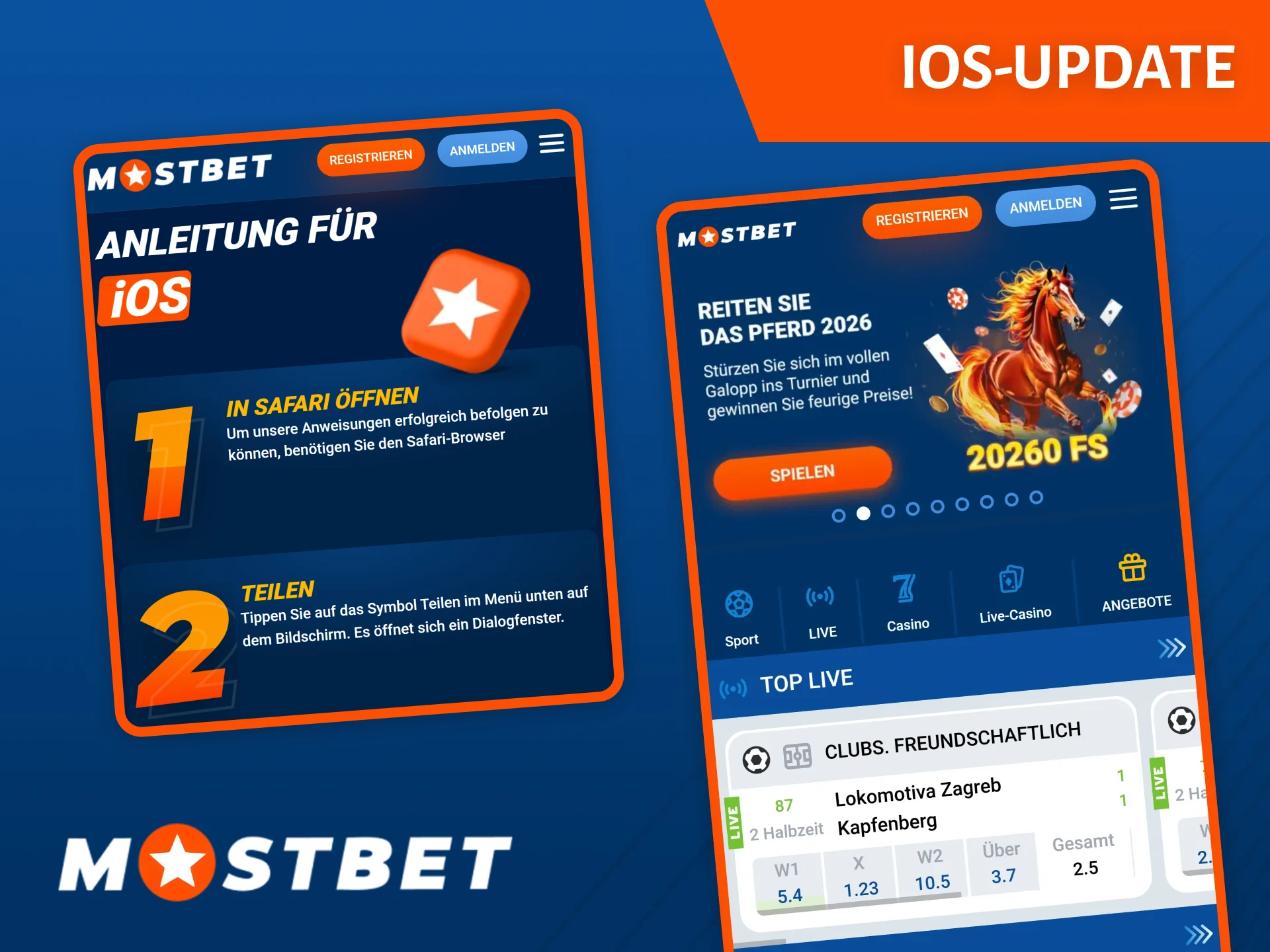 Hier finden Sie Anweisungen zum Aktualisieren der Mostbet-App auf iOS.