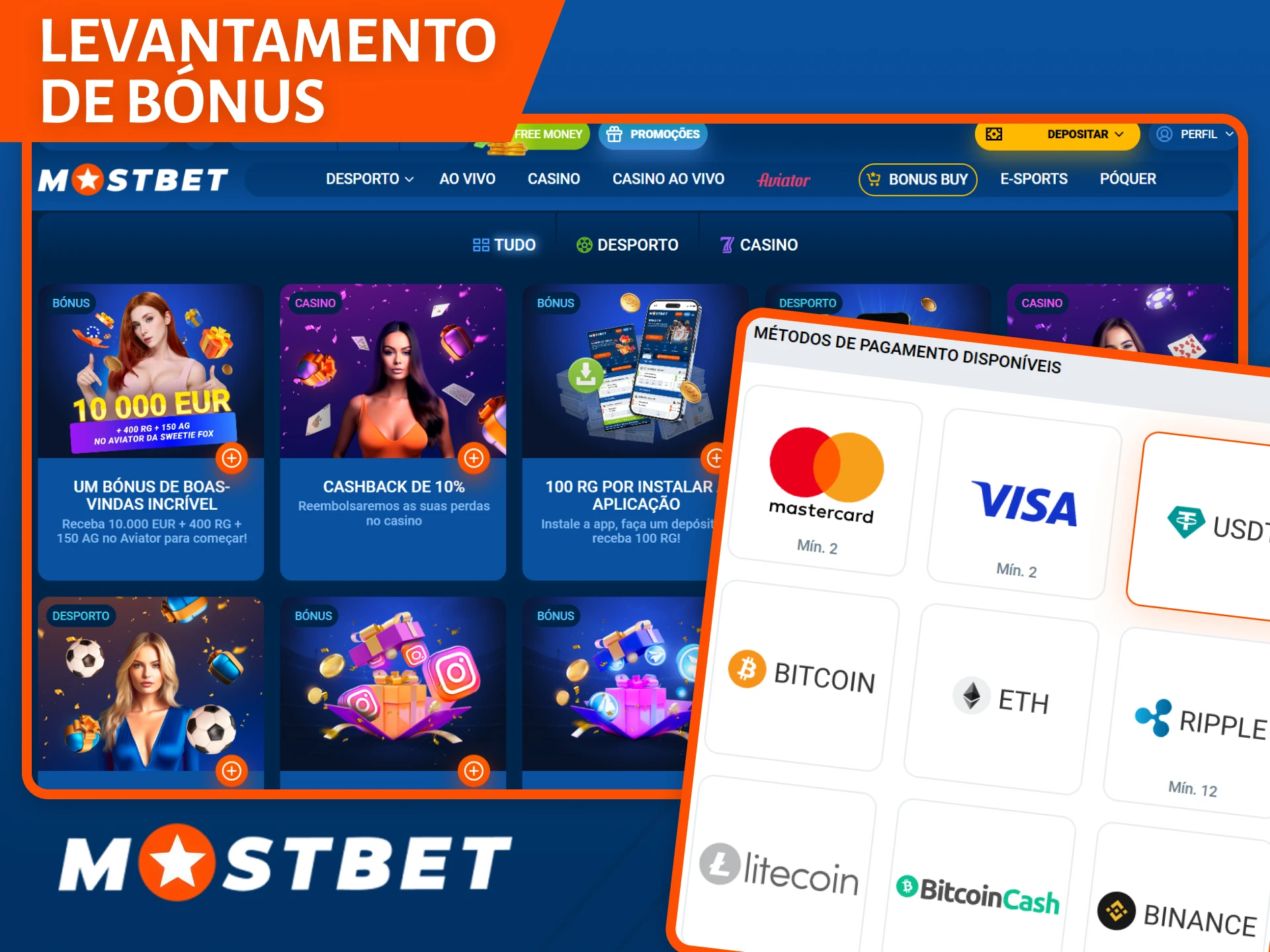 Saiba como levantar o dinheiro do bónus da sua conta Mostbet.