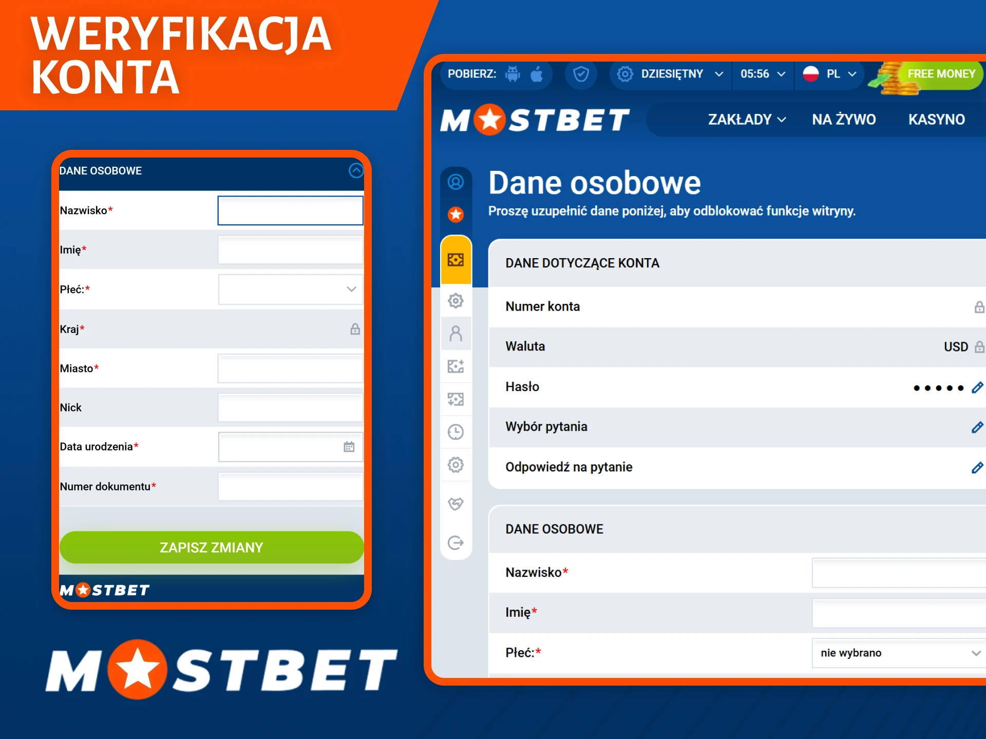 Ukończ weryfikację konta Mostbet, aby zapewnić sobie bezpieczne i szybkie wypłaty.