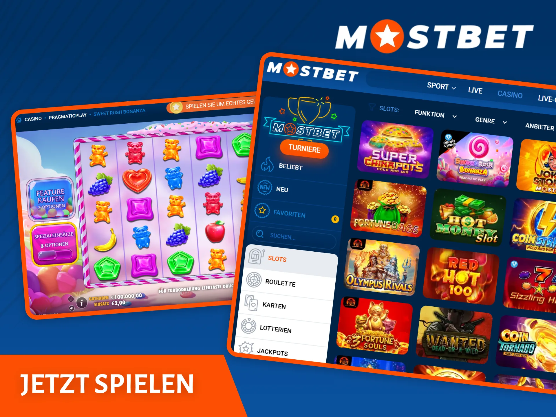 Spielen Sie Casinospiele auf der offiziellen Mostbet-Plattform.