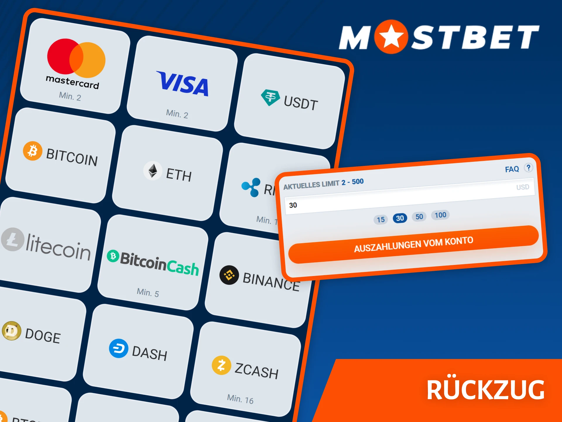 Heben Sie Ihr Geld von Ihrem Mostbet-Konto ab.