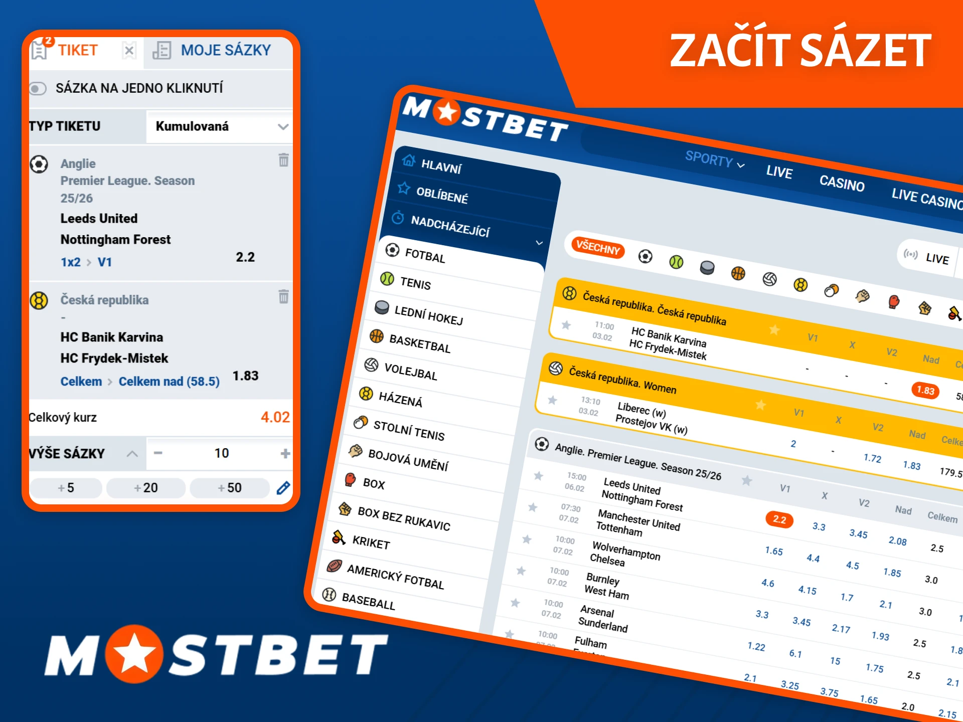 Zjistěte, jak začít sázet na sporty na webových stránkách Mostbet.