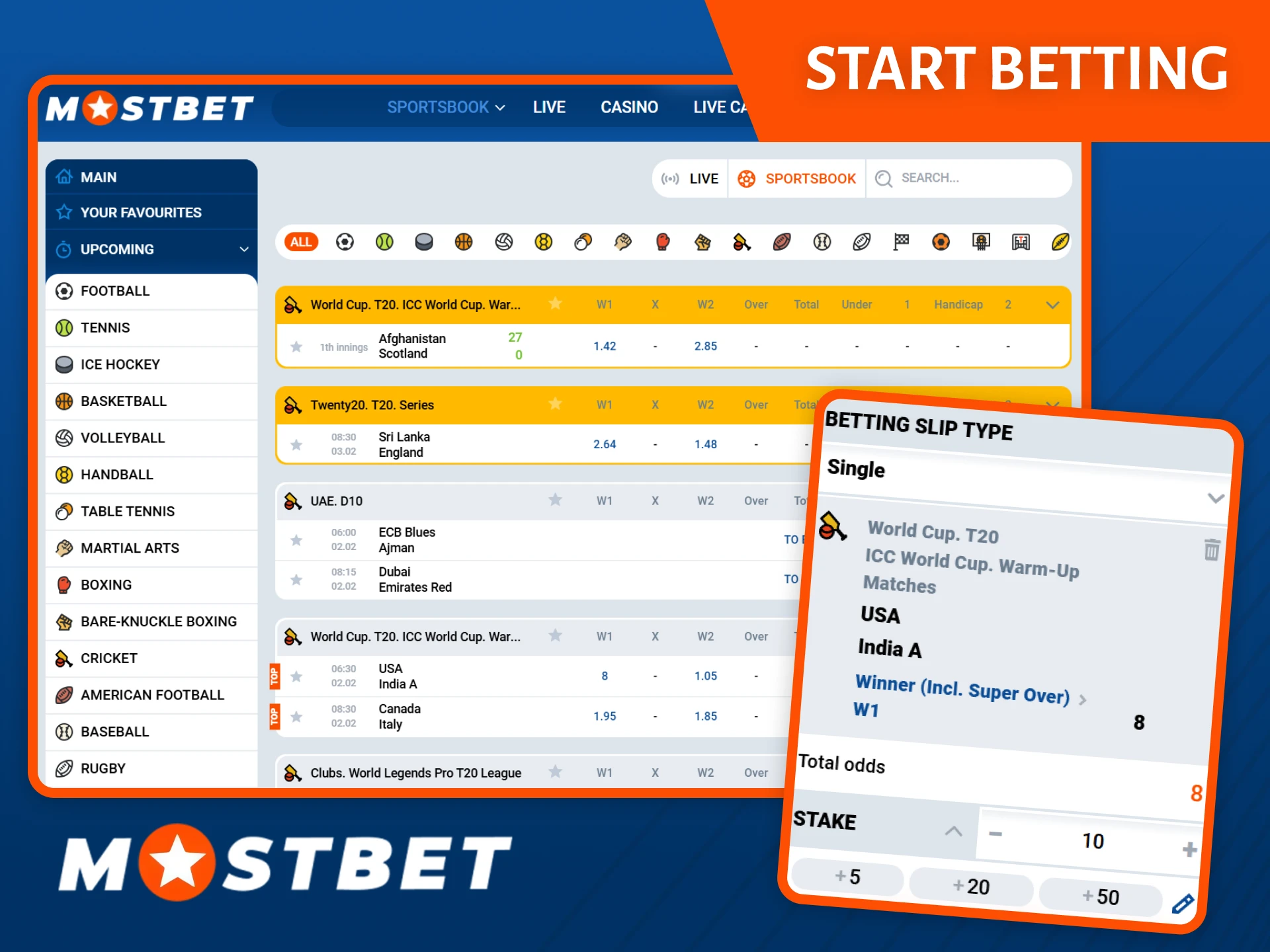 Find out how to start betting on sports on the Mostbet website.
