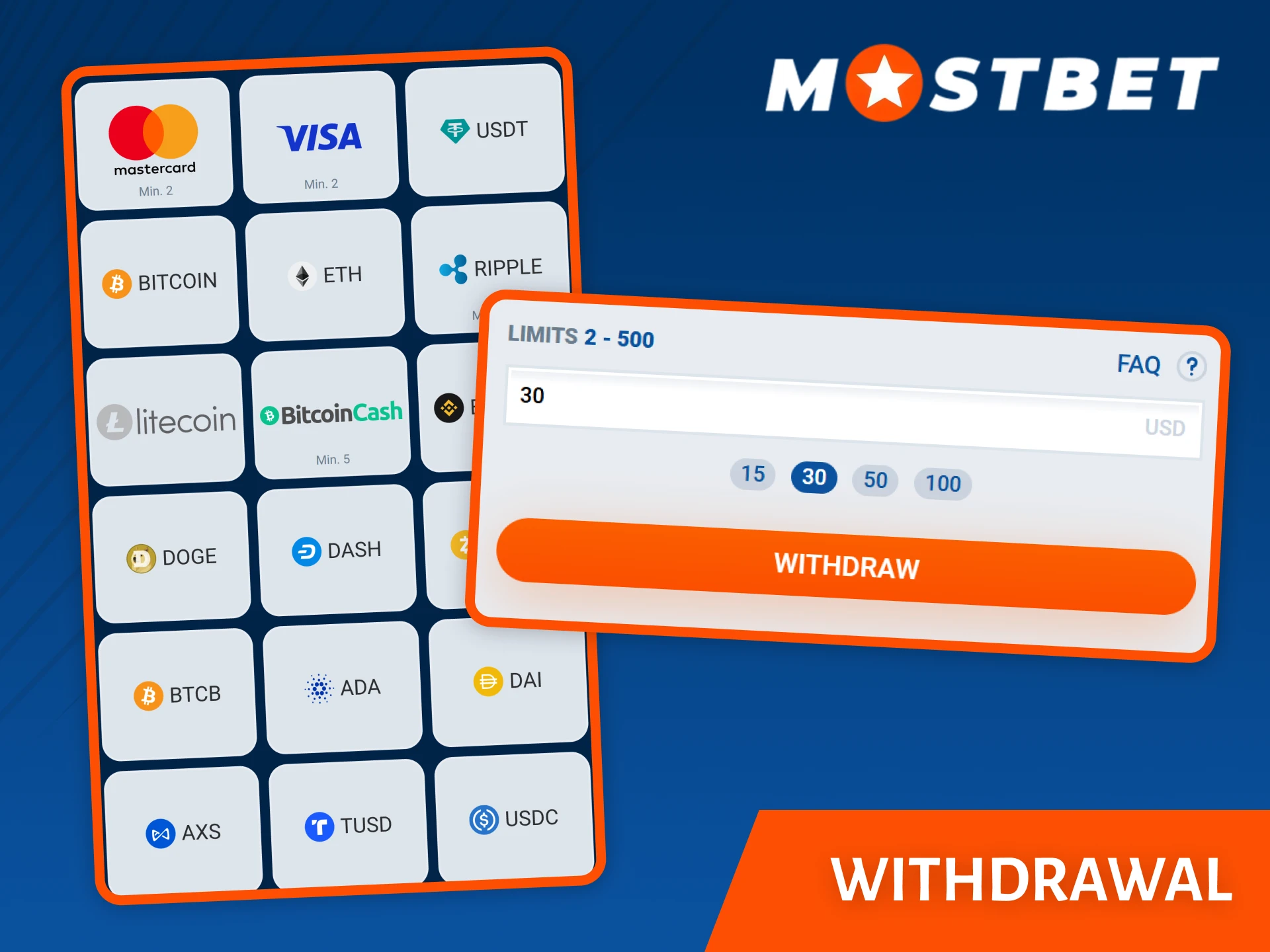 Withdraw your money from your Mostbet account.