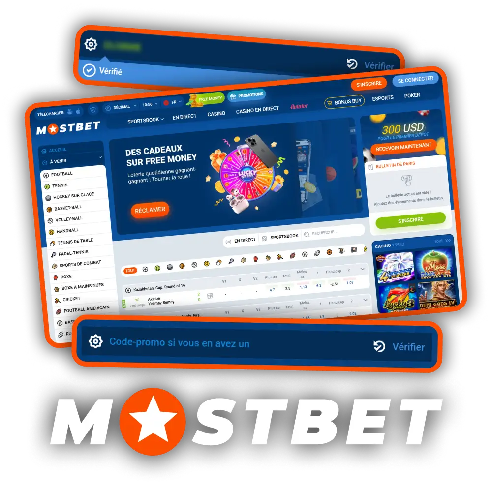 Saisissez le code promotionnel lors de votre inscription sur Mostbet ou dans l'onglet Bonus pour bénéficier d'un bonus supplémentaire sur vos paris.