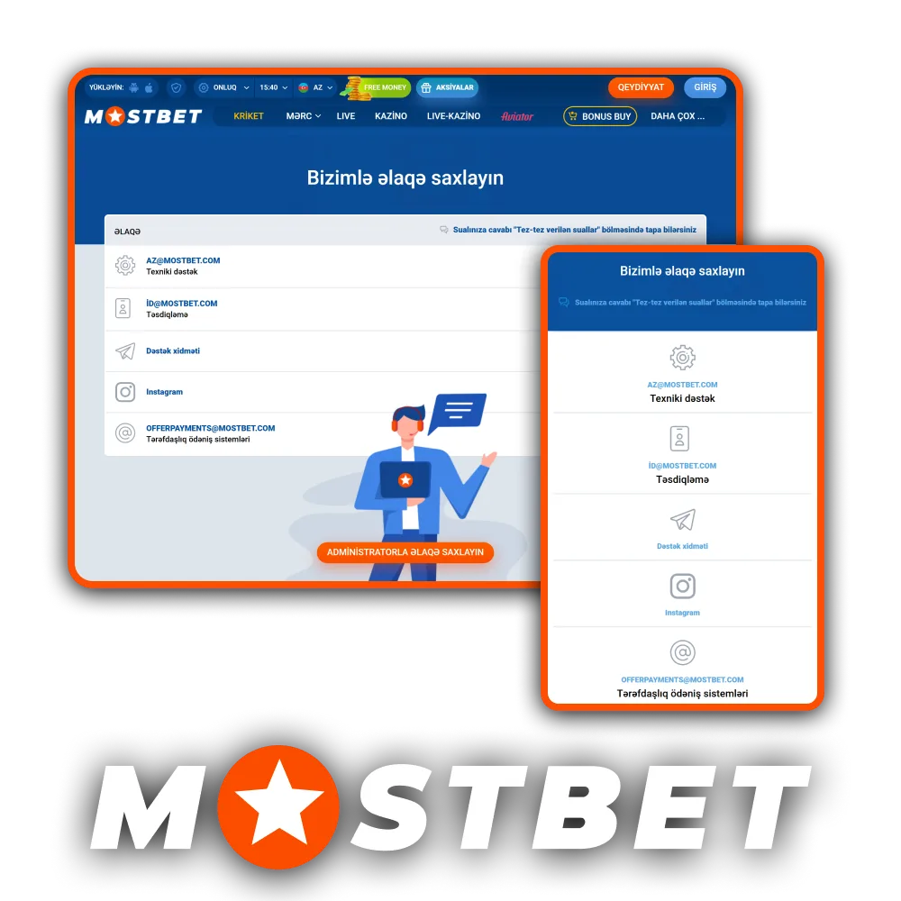 Mostbet bukmeker şirkəti dəstək xidməti vasitəsilə bütün istifadəçi suallarına dərhal cavab verir.
