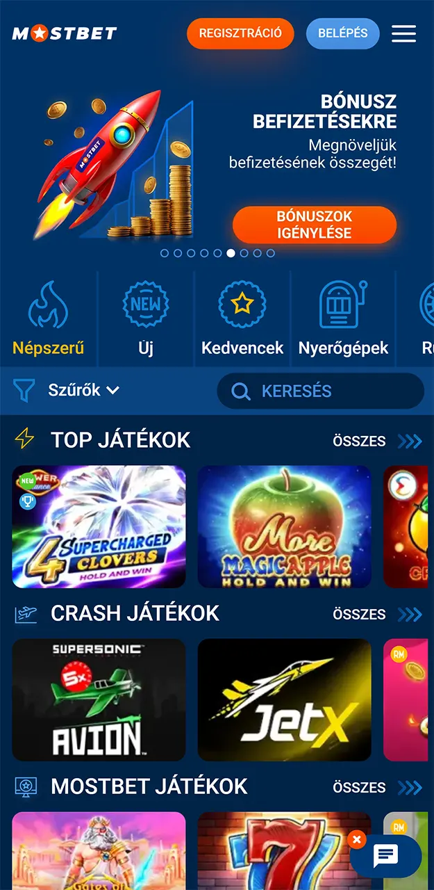 A Mostbet platformon mindenki megtalálja a kedvére való játékokat.