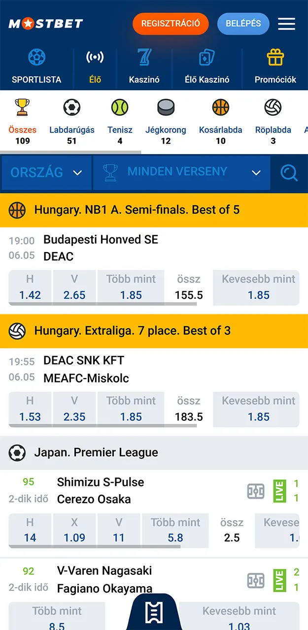 A Mostbet rendkívül átfogó sportfogadási kínálattal rendelkezik.