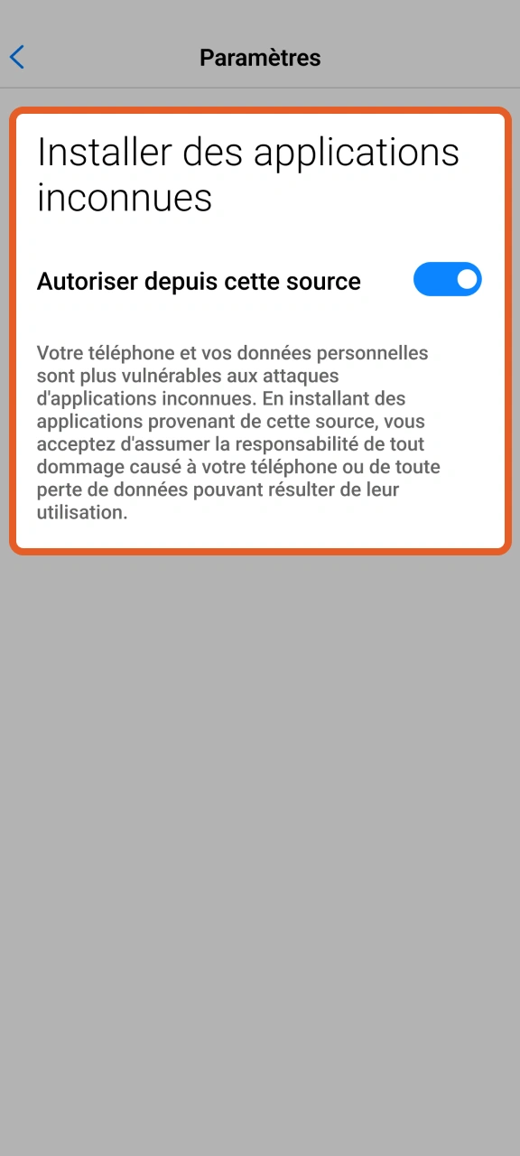 Autorisez l'installation d'applications pour pouvoir utiliser Mostbet sur votre appareil.