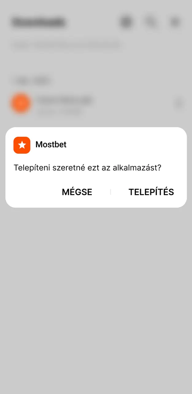 Nyissa meg és telepítse a Mostbet APK-fájlt.