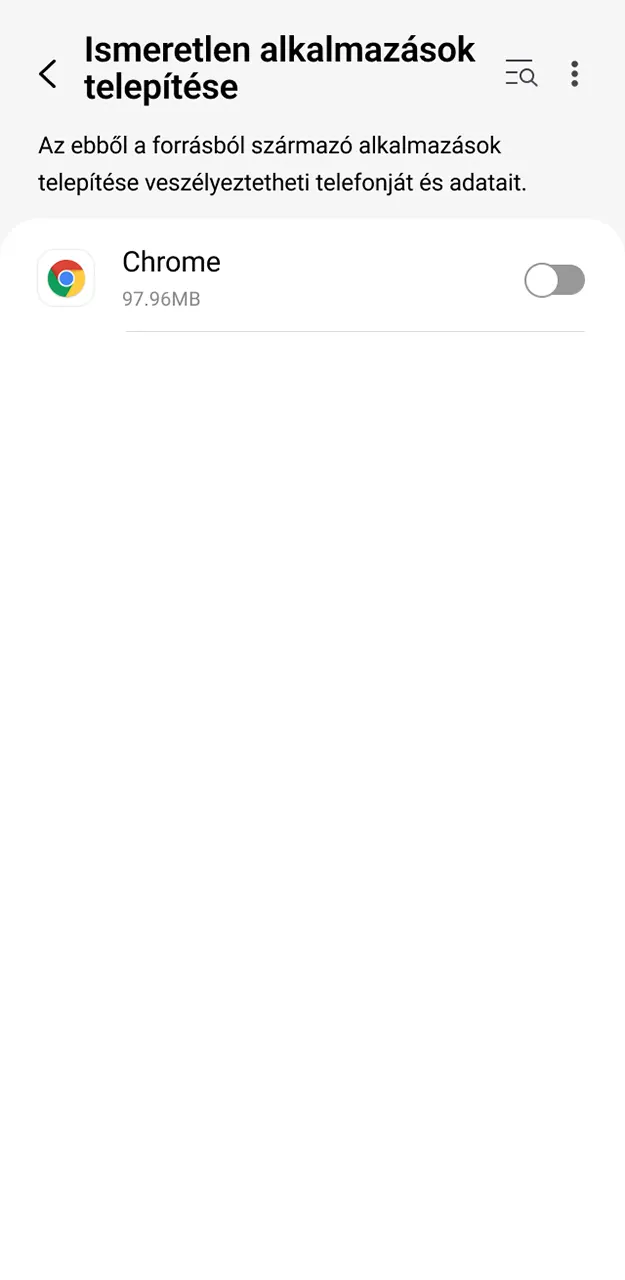 Nyissa meg a telefon beállításait a Mostbet letöltéséhez.