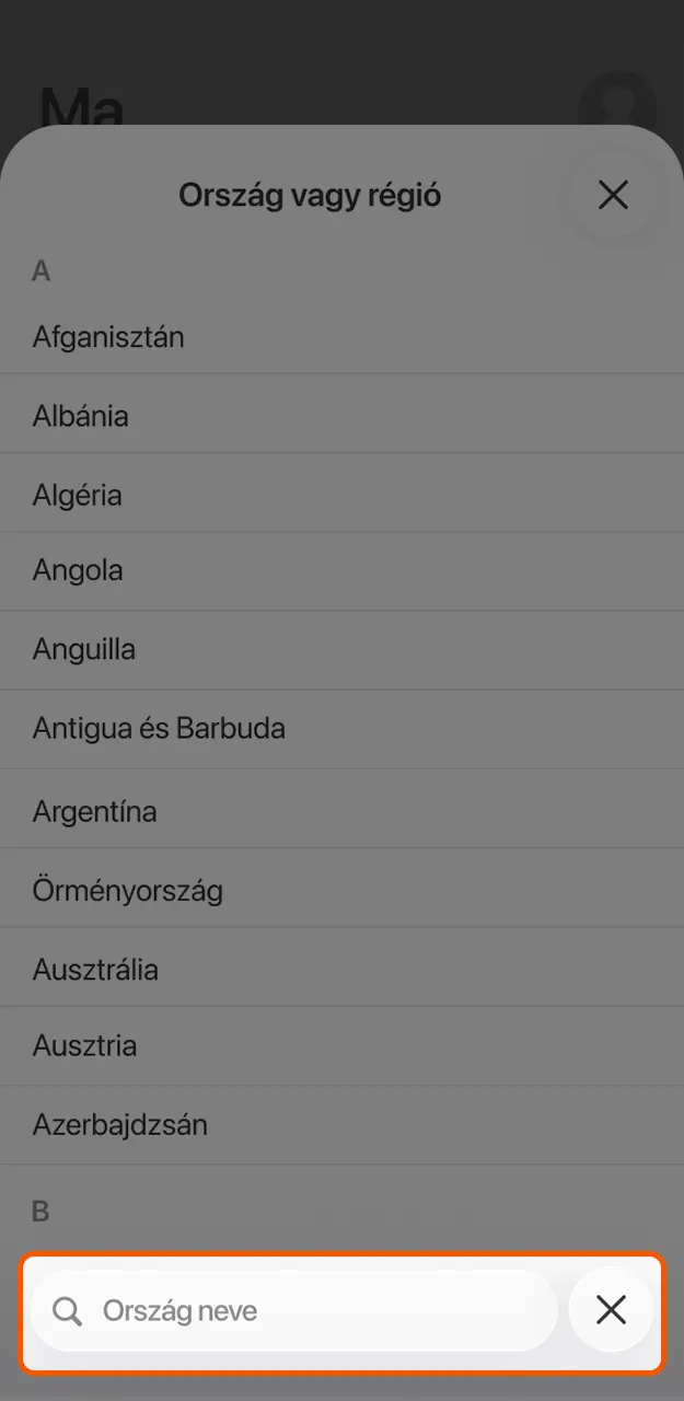 Válasszon ki egy támogatott országot, és kezdjen el játszani a Mostbet alkalmazásban.