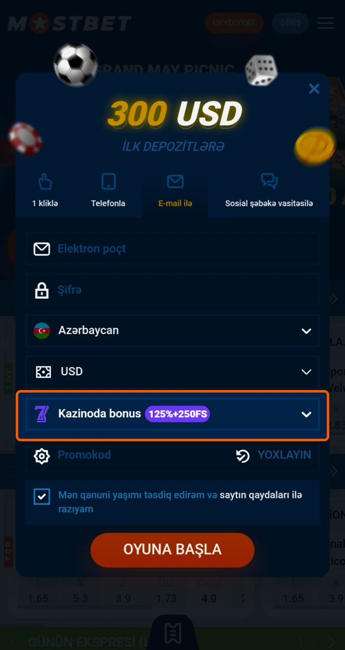 Mostbet-də başlanğıcınızı artırmaq üçün kazino və ya idman üçün səxavətli bir xoş gəlmisiniz bonusu seçin.