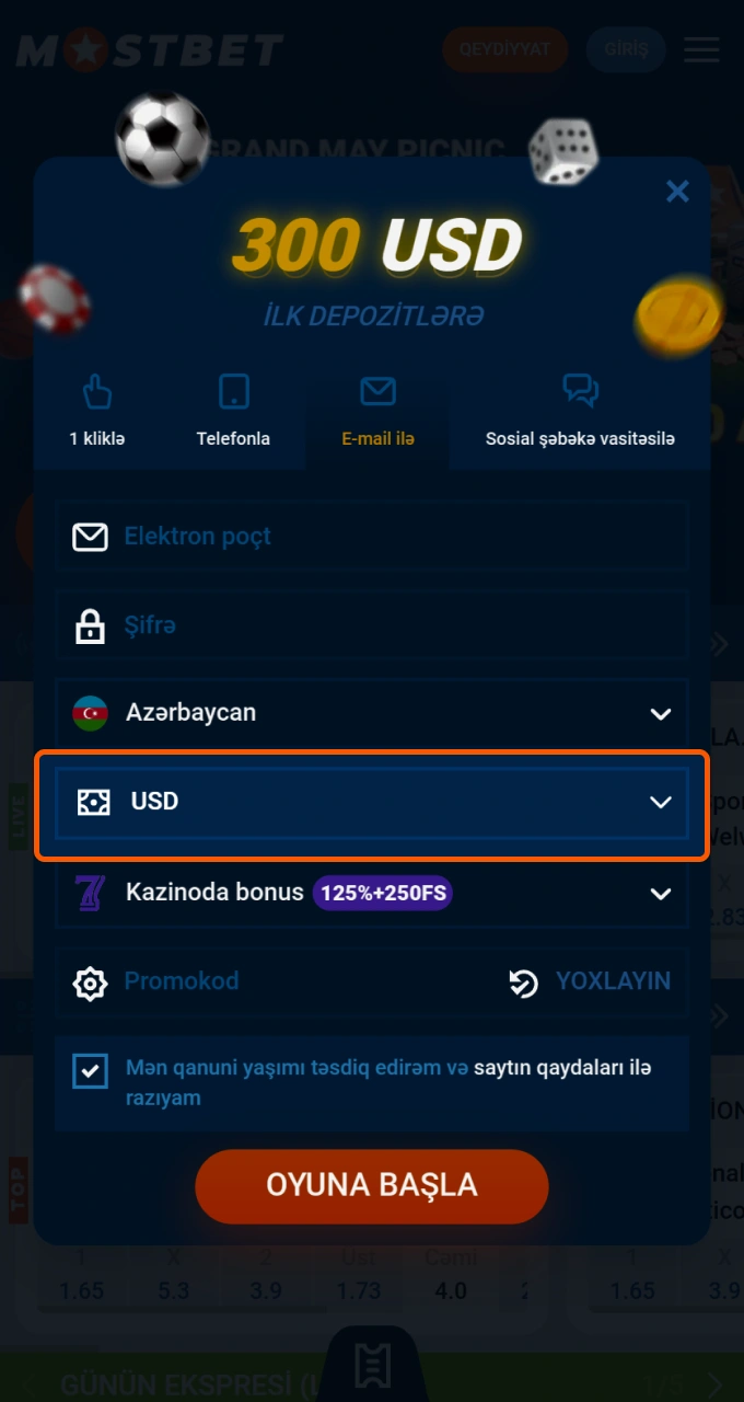 Mostbet-də rahat və fərdiləşdirilmiş oyun təcrübəsi üçün üstünlük verdiyiniz valyutanı seçin.