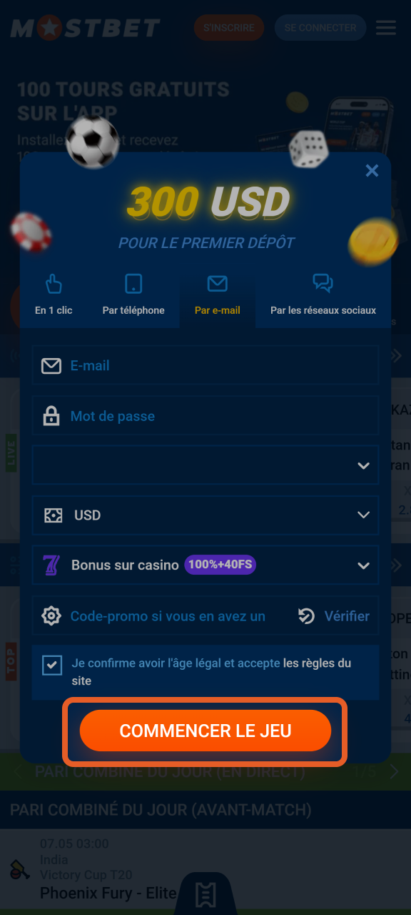 Finalisez votre inscription sur Mostbet et commencez à profiter de tous les avantages.