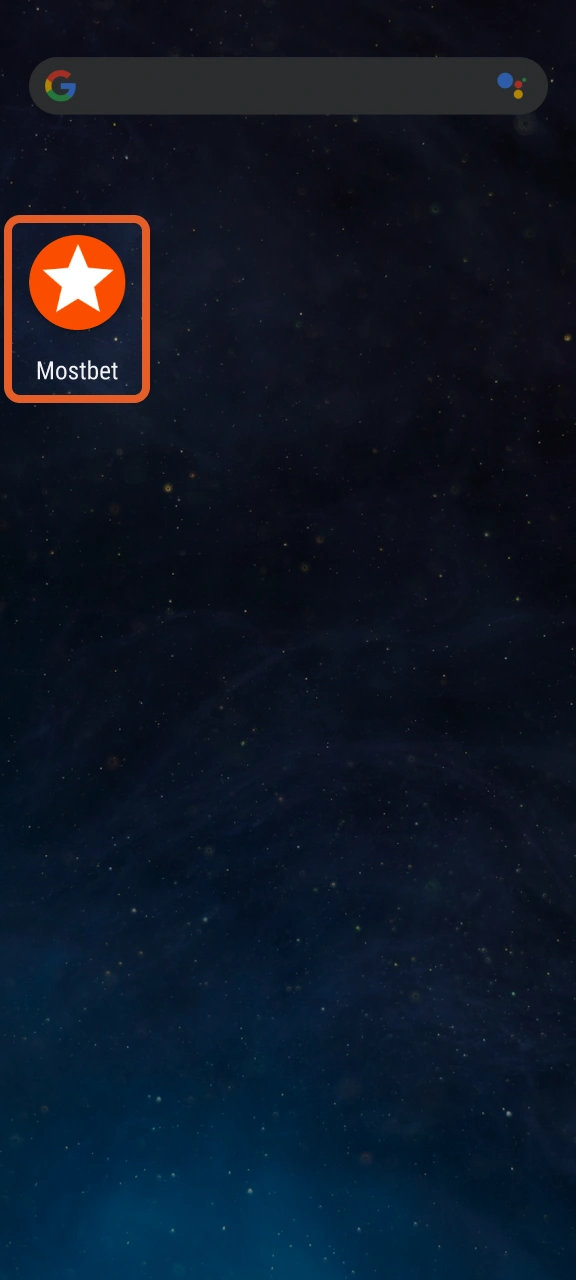 Installez l'application Mostbet et lancez-la pour commencer à jouer.