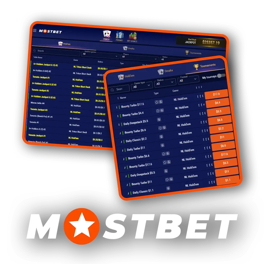 Látogasson el az online pókerterembe, hogy valódi krupiék ellen játszhasson a Mostbet-en.