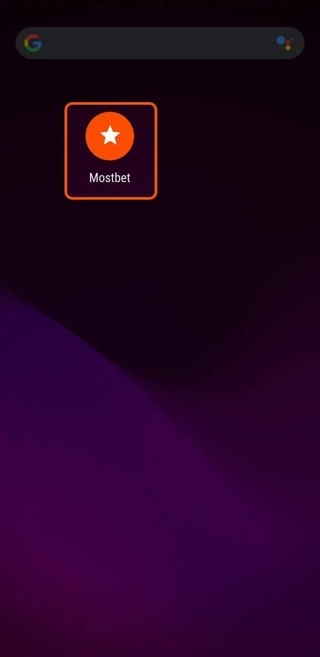 Telepítse a Mostbet alkalmazást, és indítsa el, hogy elkezdhesse a játékot.
