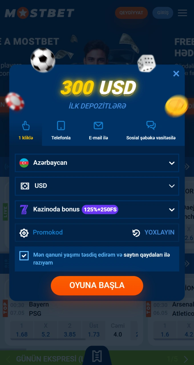 Mostbet oyun icmasına qoşulmaq üçün sürətli və asan qeydiyyat prosesini tamamlayın.